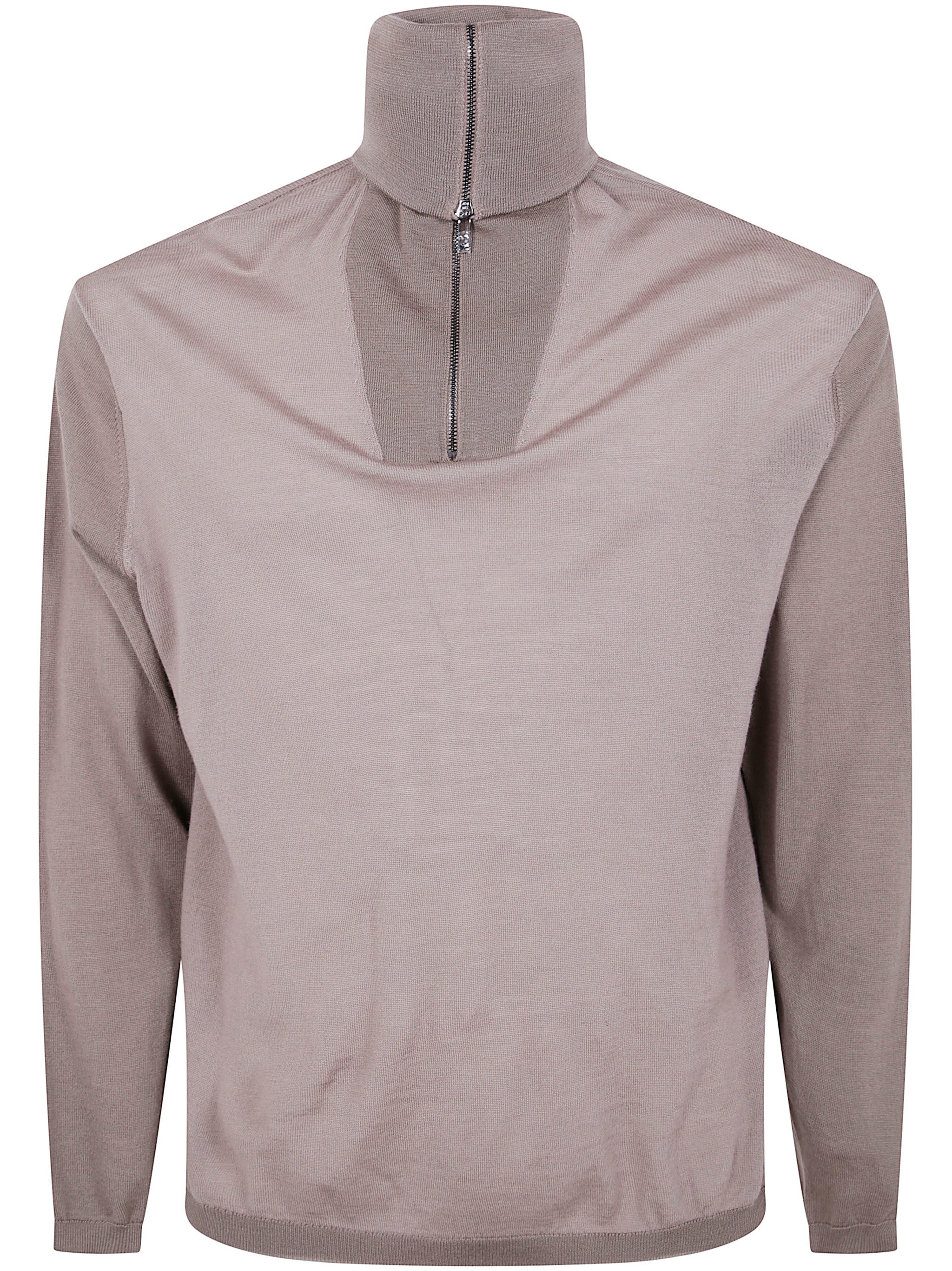 HALF ZIP TURTLE NECK SWEATER Emporio Armani BROWN S