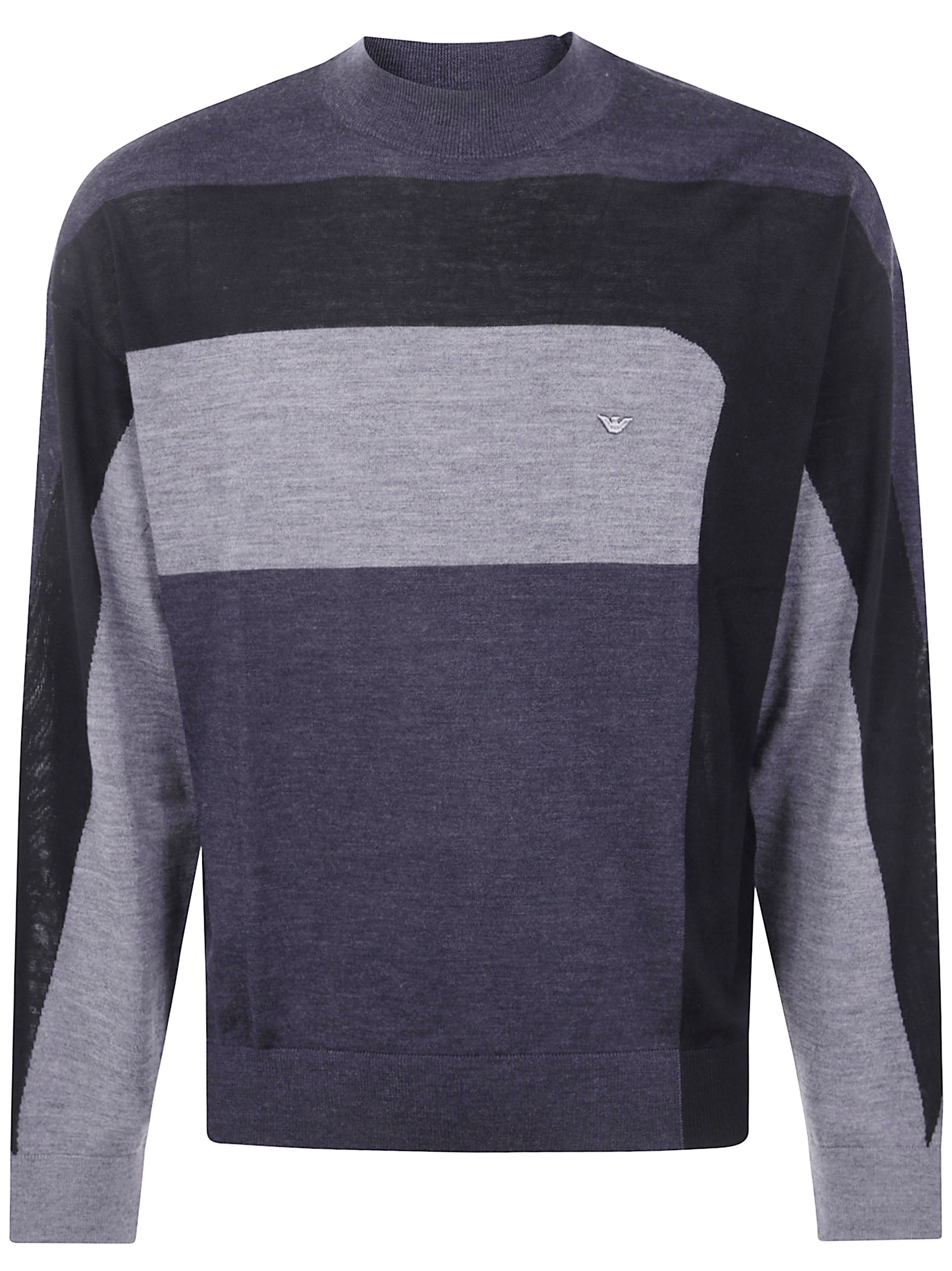 ROUND NECK TRICOLOR SWEATER Emporio Armani GREY S