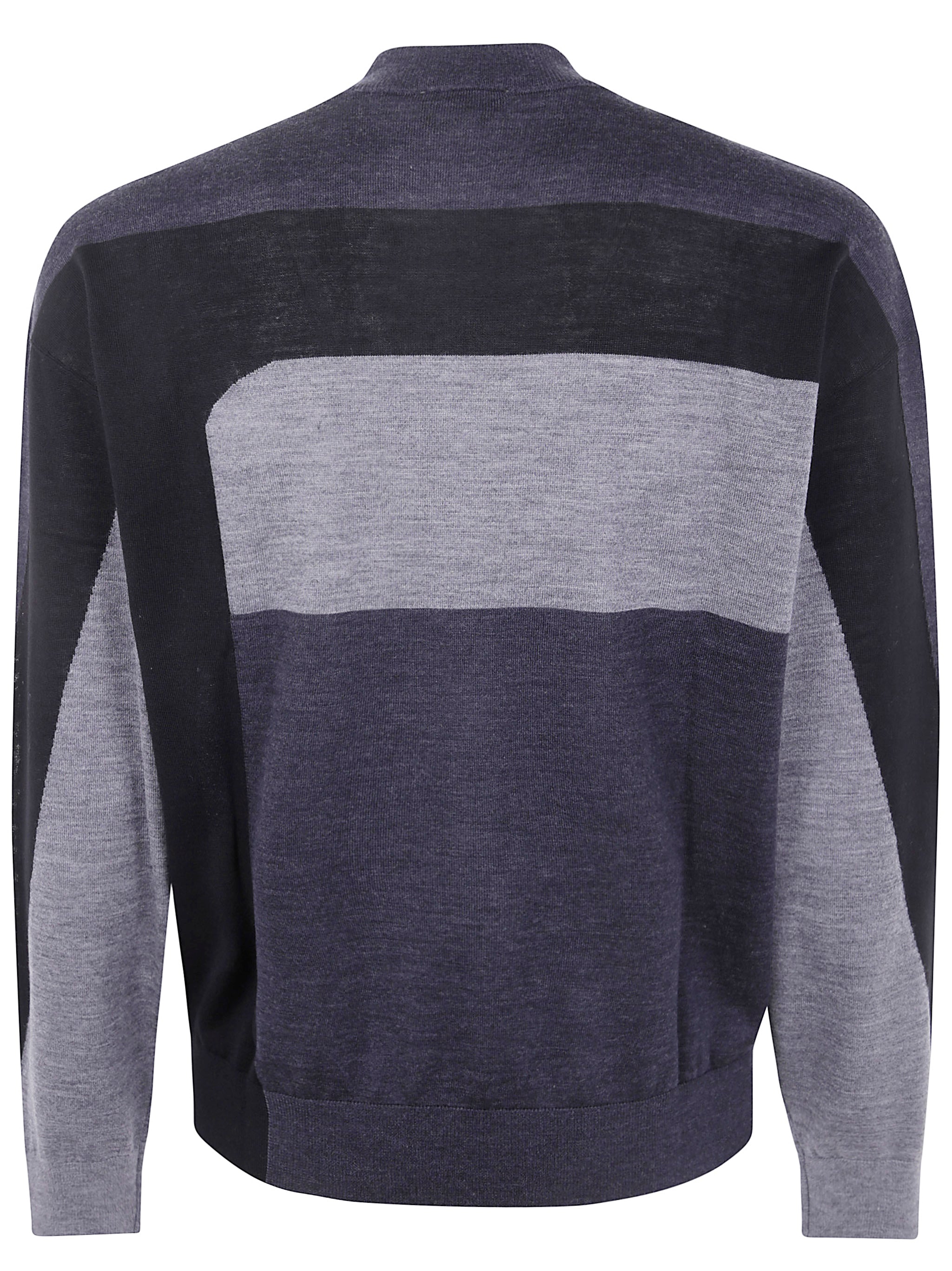 ROUND NECK TRICOLOR SWEATER Emporio Armani