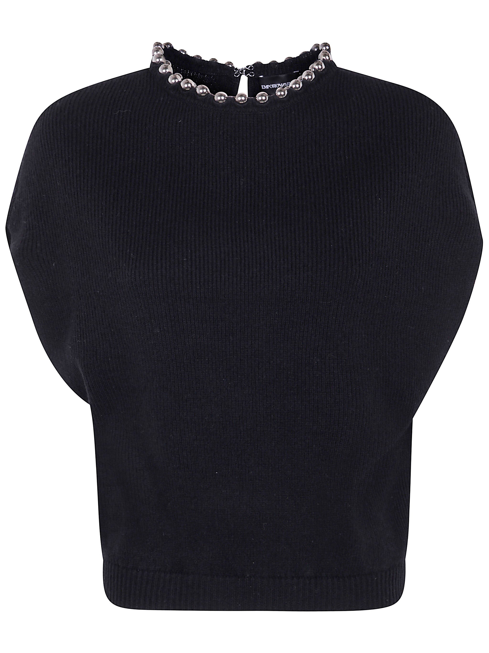 KIMONO SWEATER WITH PEARL Emporio Armani BLACK S