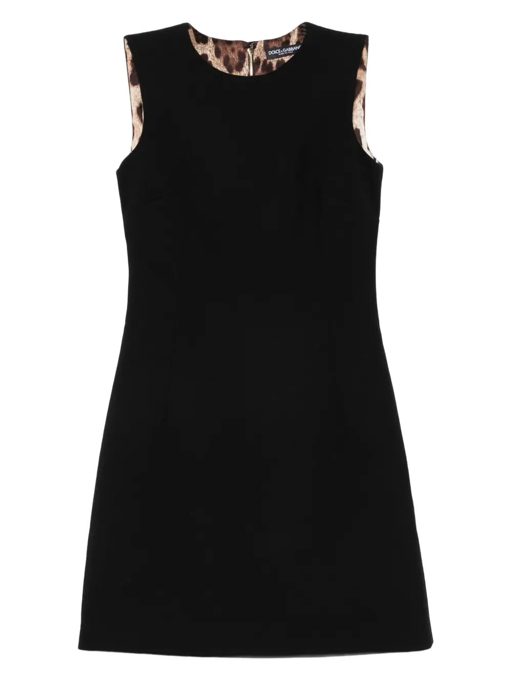 LEOPARD-PRINT LINING SLEEVELESS MINI DRESS Dolce & Gabbana BLACK 46