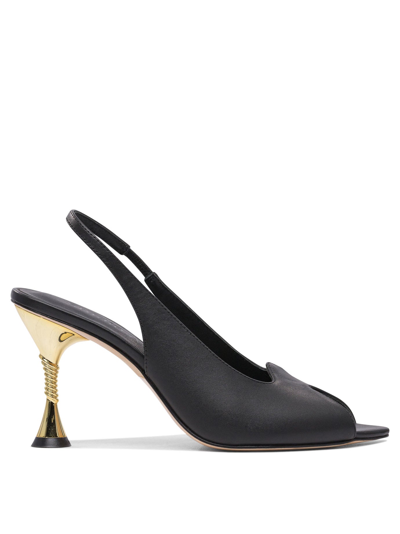 BLACK LEATHER HEELED SHOES STUDIO AMELIA BLACK 37