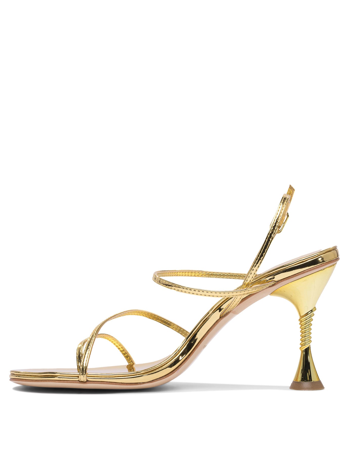 GOLD LEATHER SANDALS STUDIO AMELIA