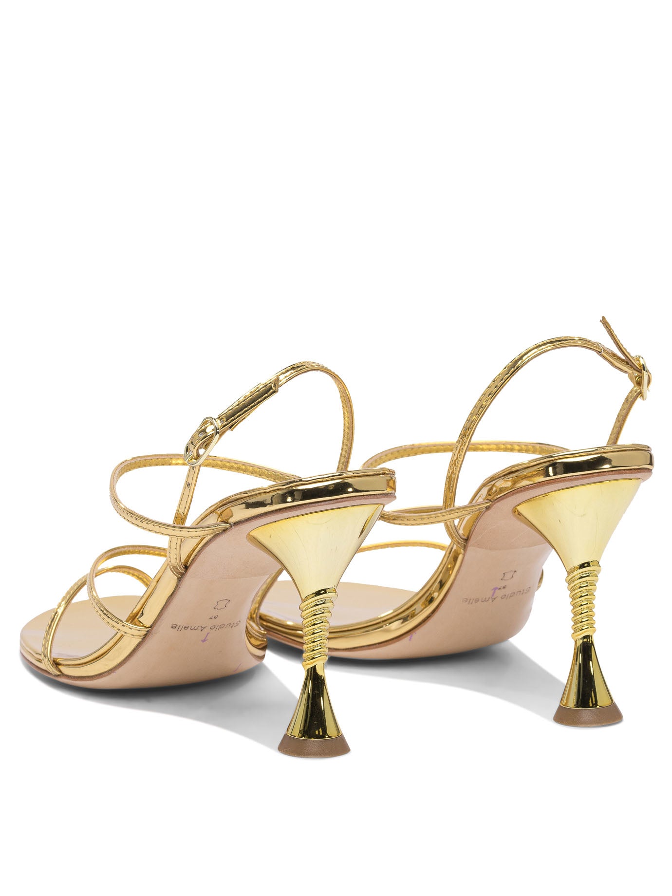 GOLD LEATHER SANDALS STUDIO AMELIA