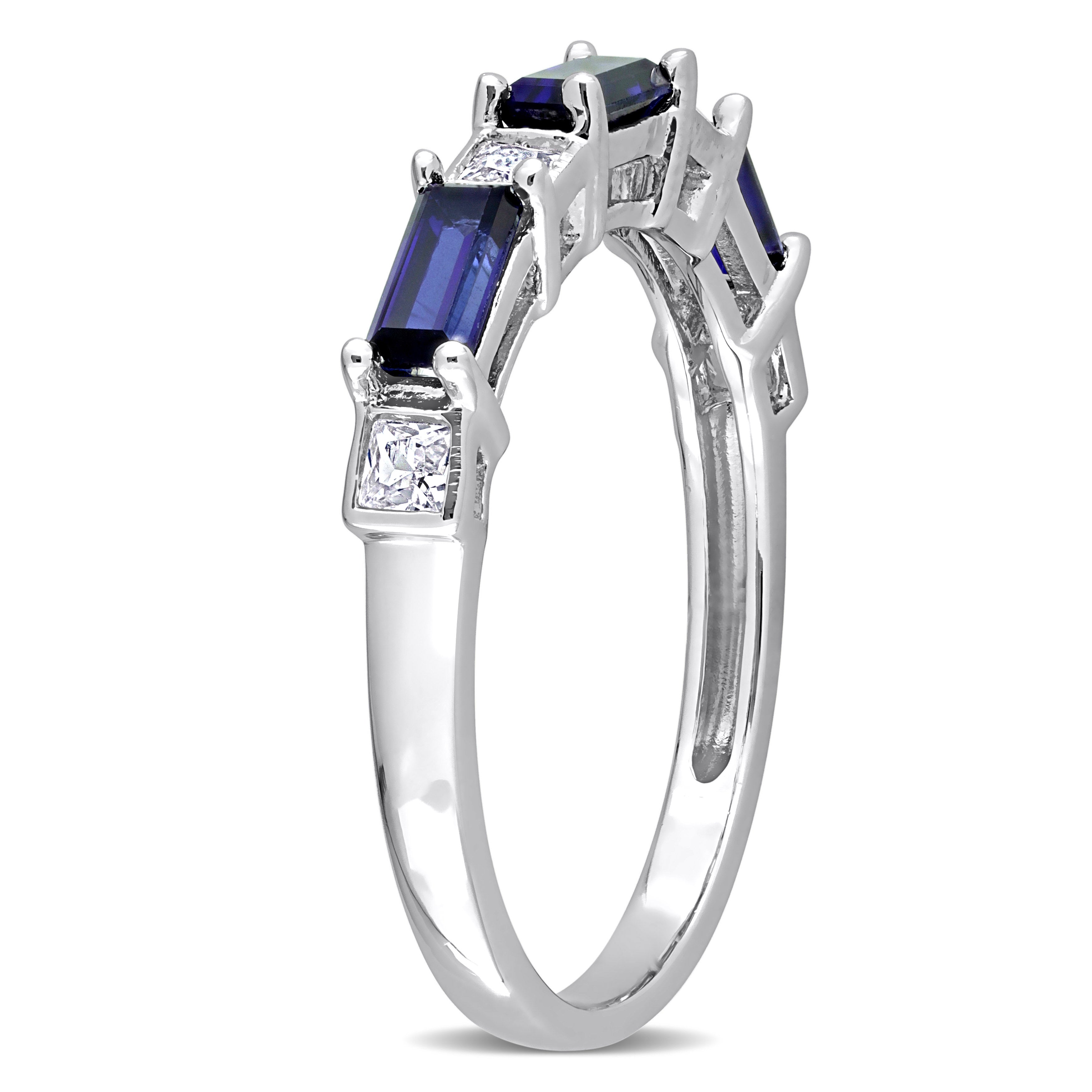Sterling silver sapphire band ring by Lord & Taylor, back view