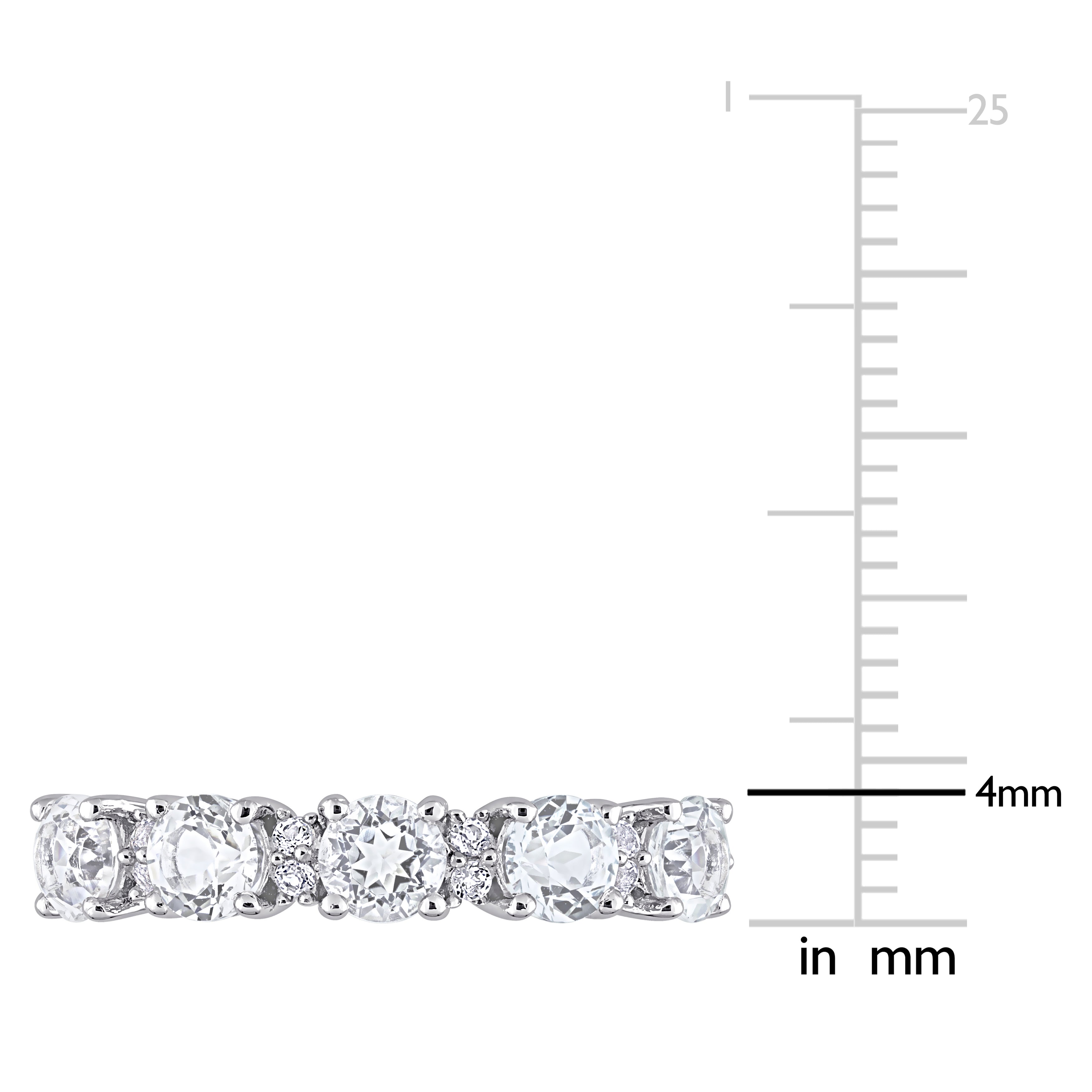 Lord & Taylor sterling silver ring with white topaz, side profile