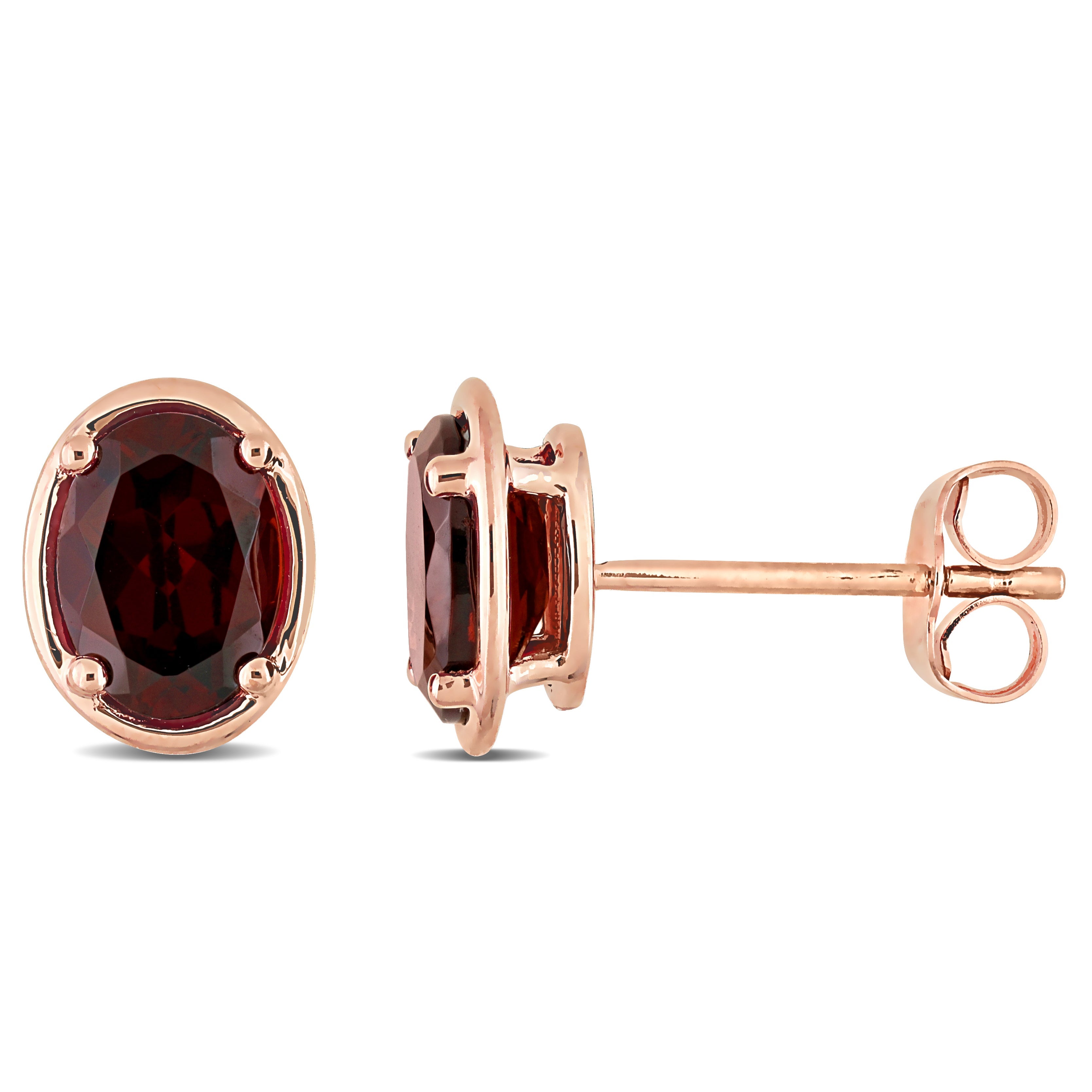 Oval Garnet Stud Earrings in 14k Rose Gold Jewelry Lord & Taylor
