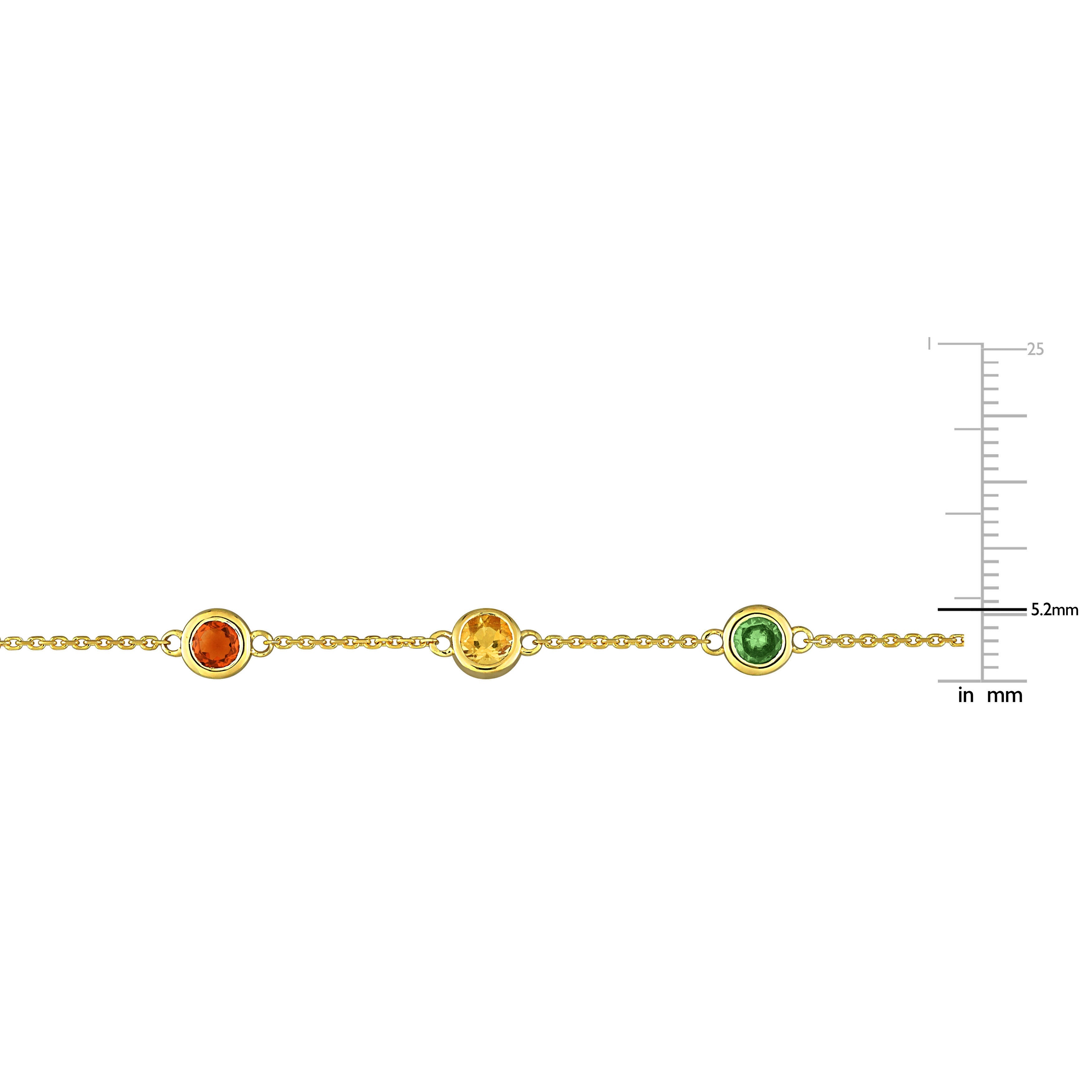 Multi-Gem By The Yard Bracelet in 14k Yellow Gold Jewelry Lord & Taylor