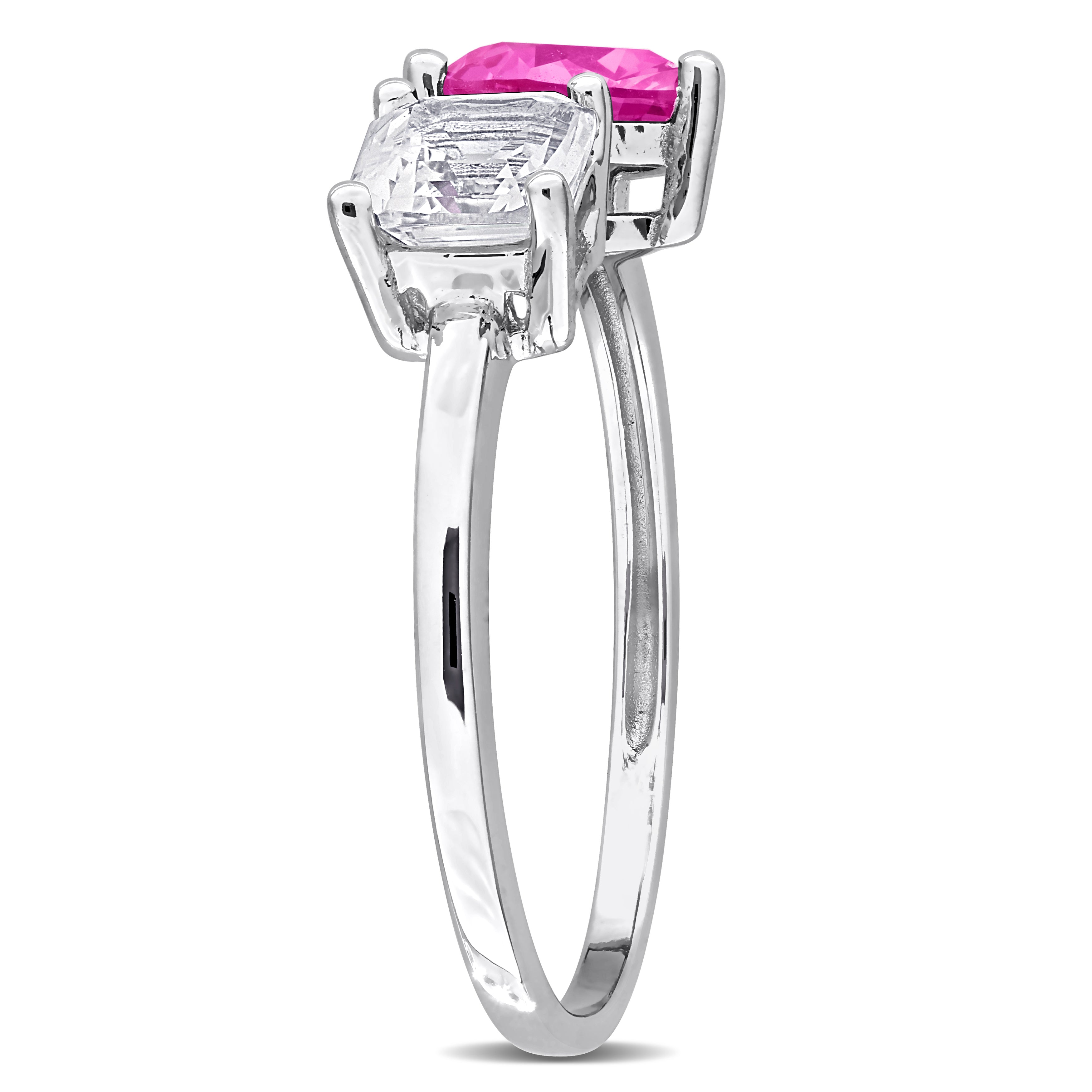 Created sapphire heart ring by Delmar, back view showing sterling silver band