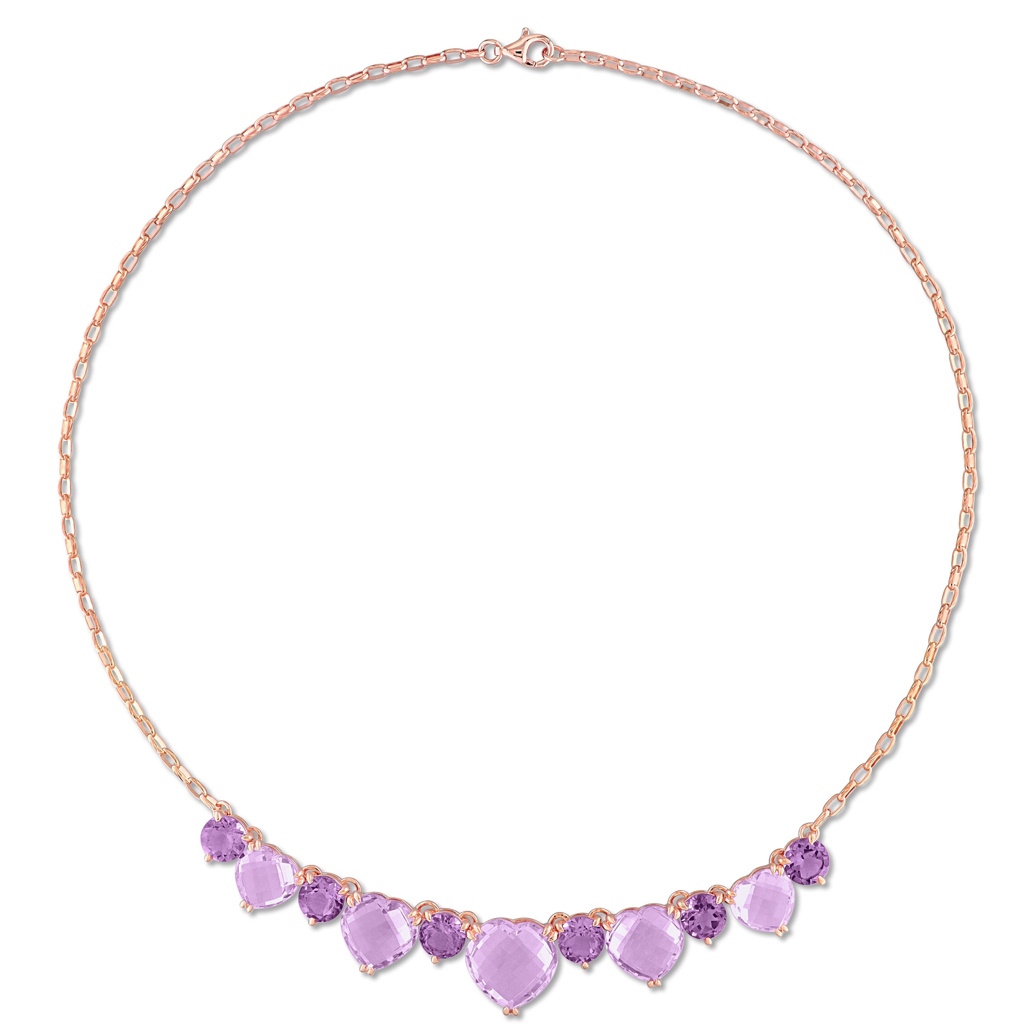 Amethyst heart pendant necklace with lobster claw clasp detail by Lord & Taylor