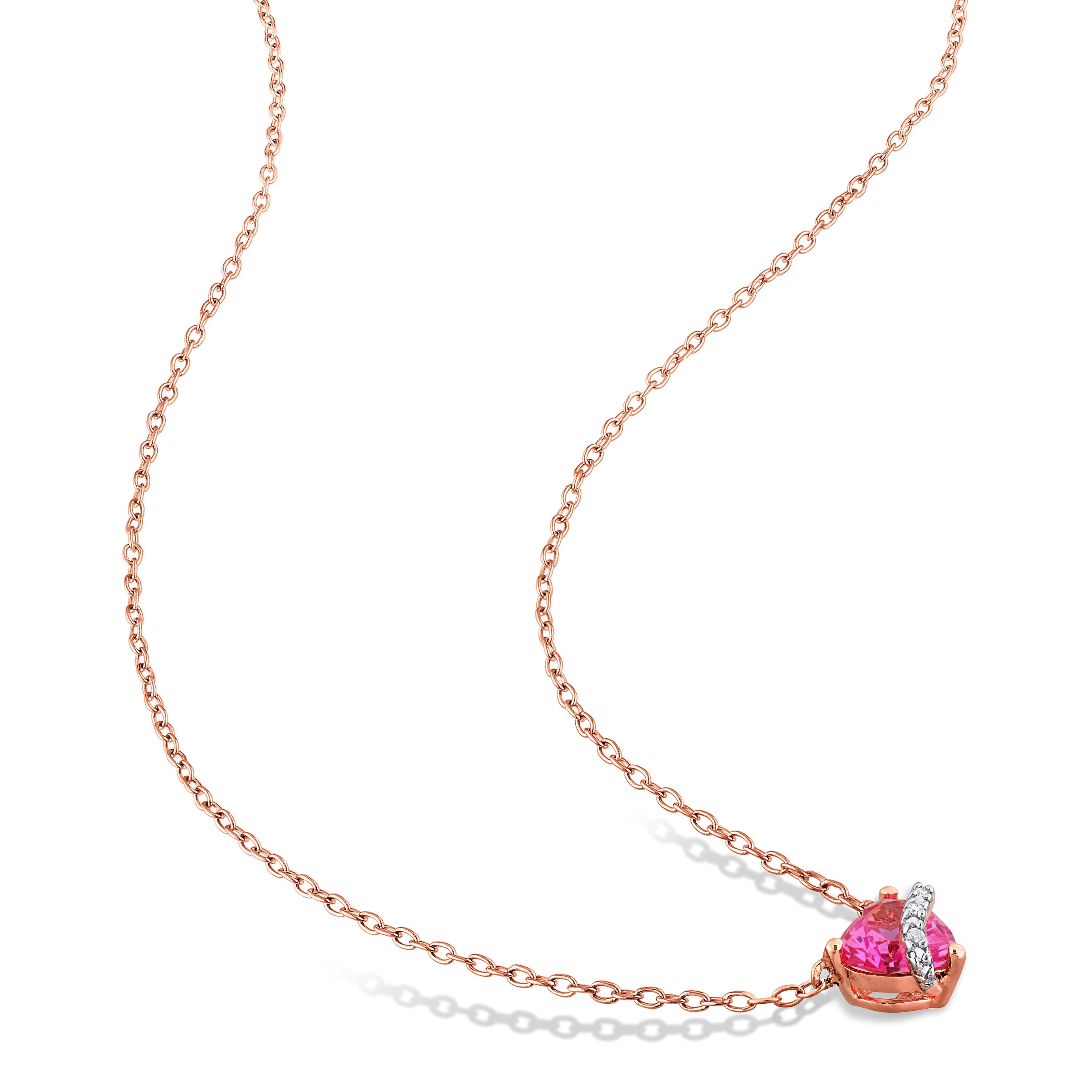 Heart swirl pendant necklace showing diamond accents detail by Delmar