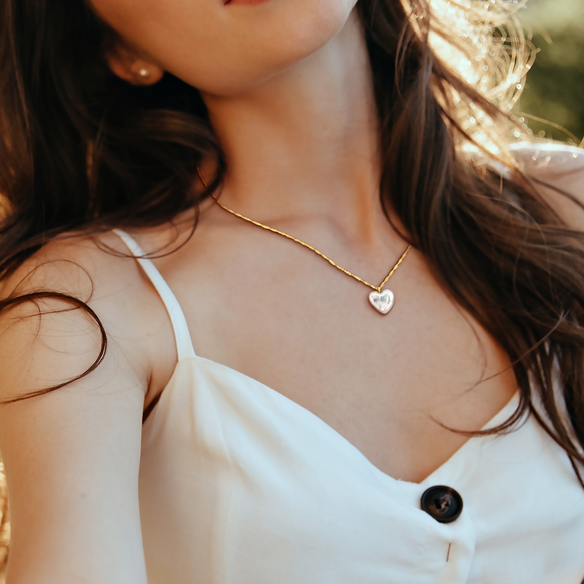 Cultured Freshwater Pearl Heart Pendant Necklace in 14k Yellow Gold Jewelry Lord & Taylor