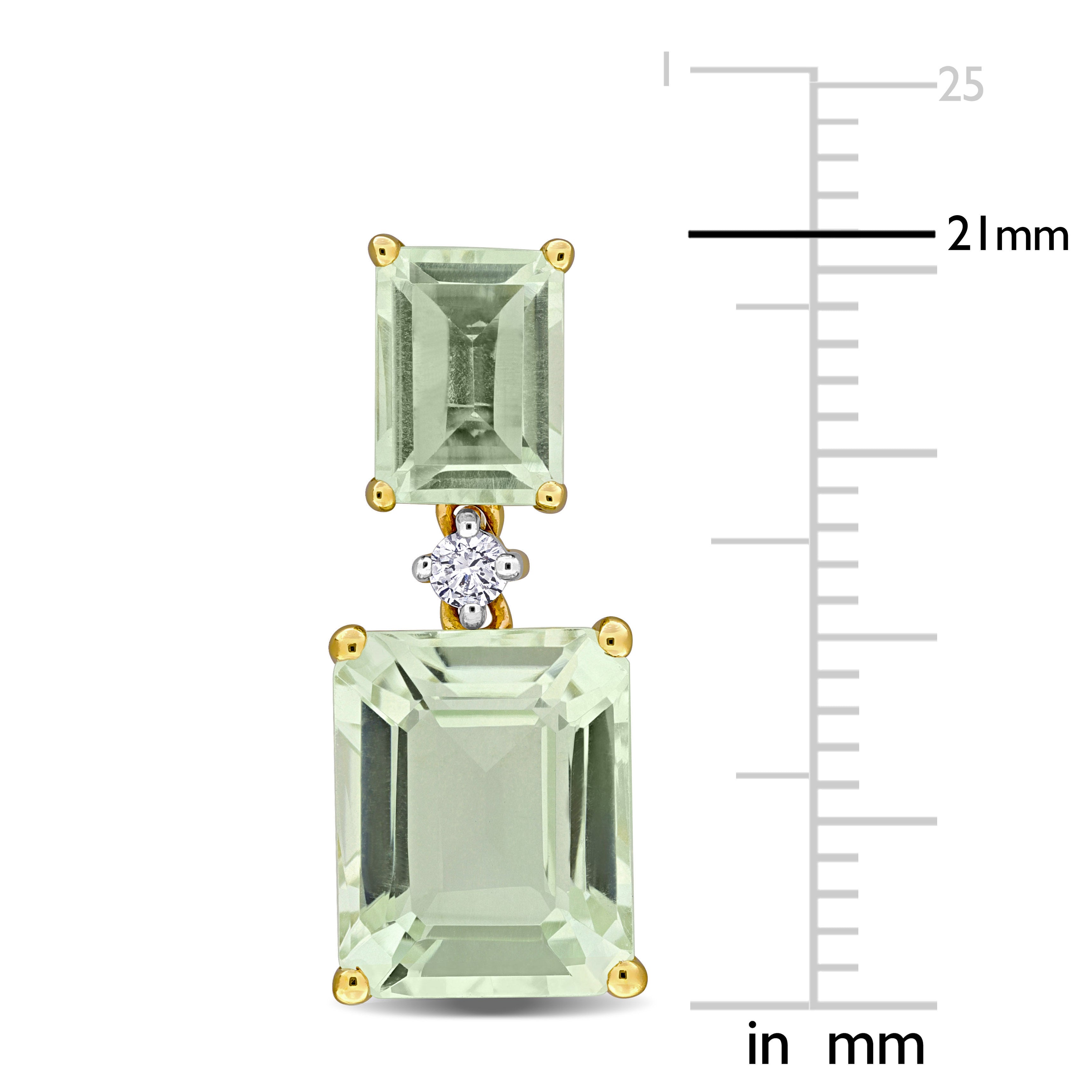 Gemstone & Diamond Octagon Drop Earrings in 10k Gold Jewelry Lord & Taylor