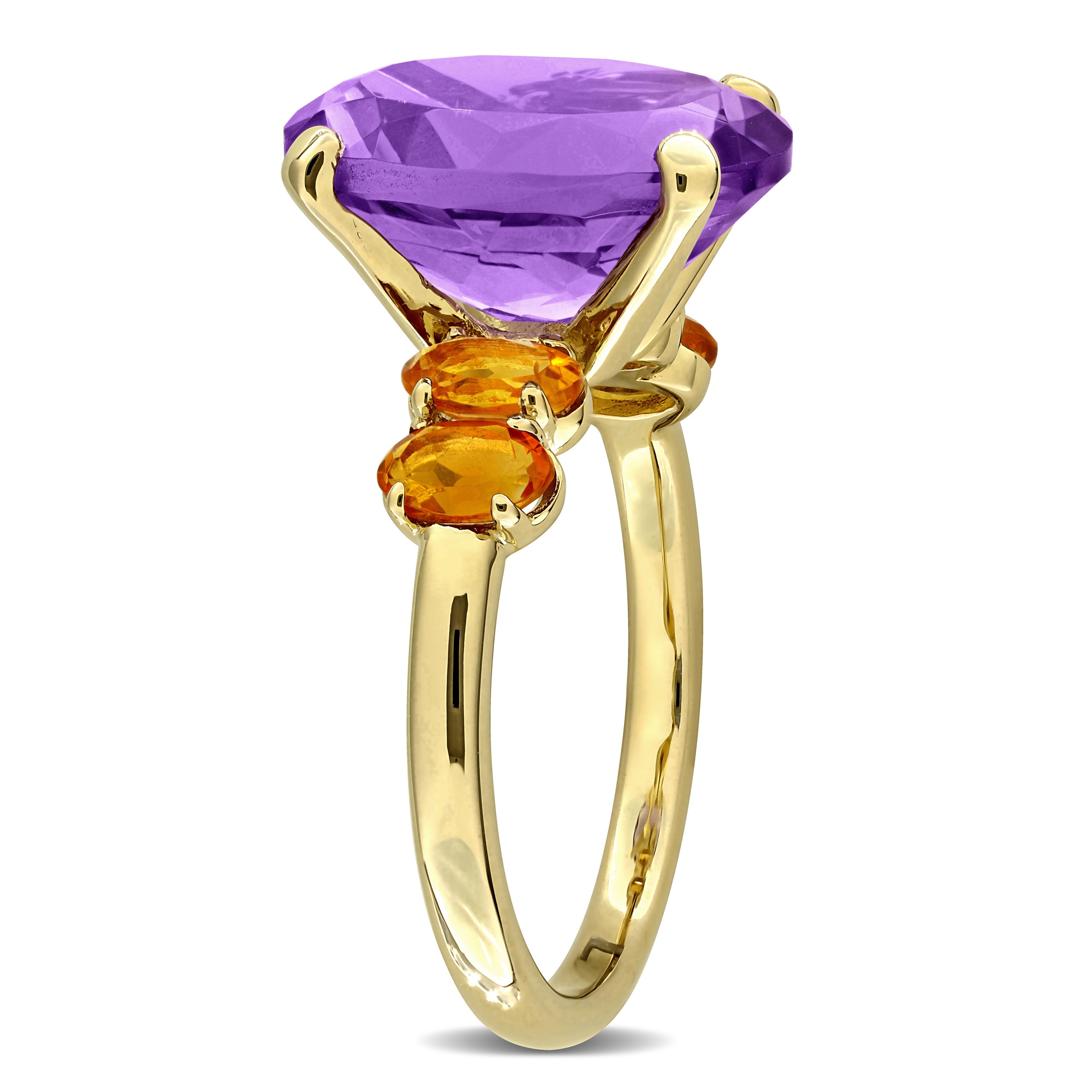5 7/8ct TGW Amethyst & Citrine Five-Stone Ring in Yellow Plated Sterling Silver Jewelry Lord & Taylor