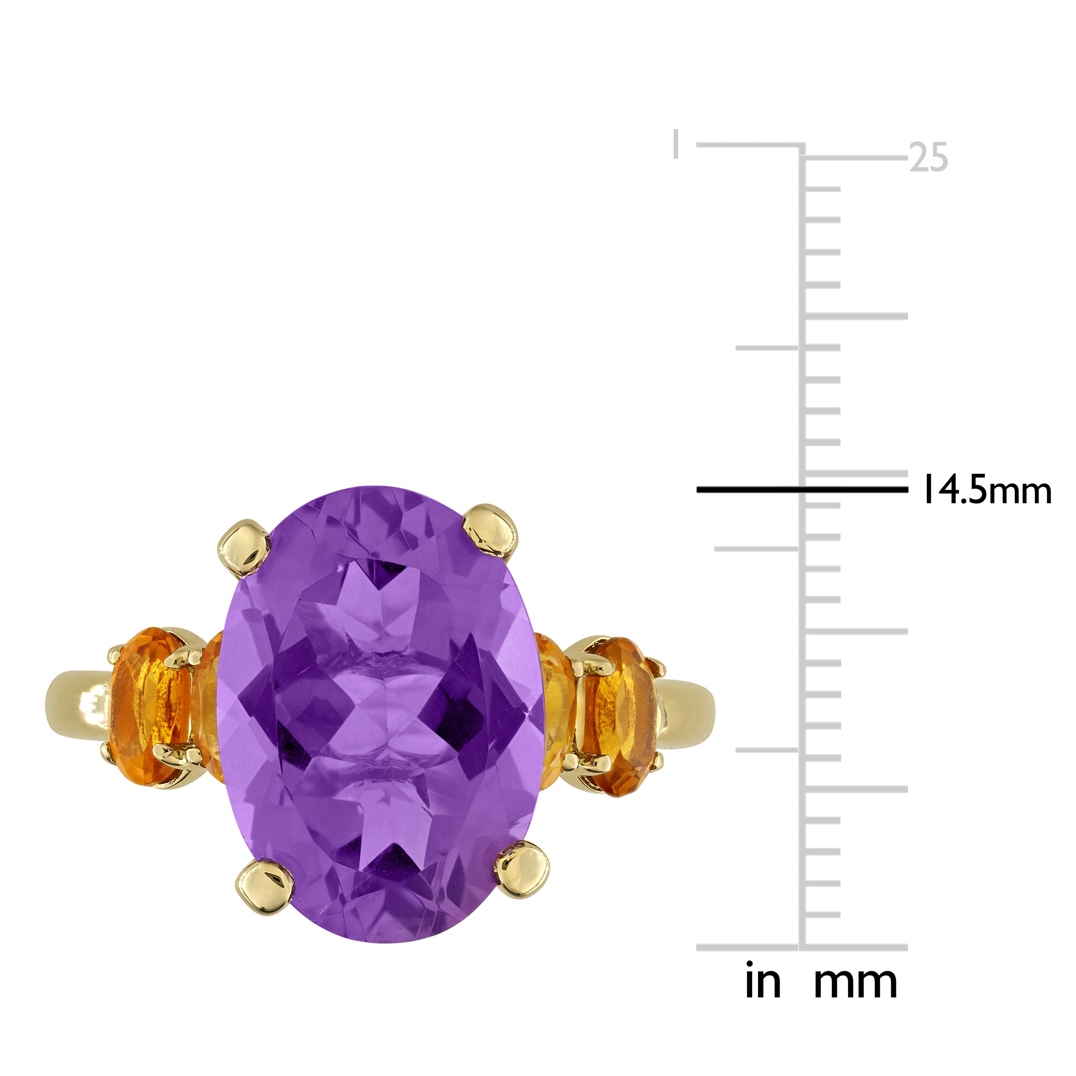 5 7/8ct TGW Amethyst & Citrine Five-Stone Ring in Yellow Plated Sterling Silver Jewelry Lord & Taylor