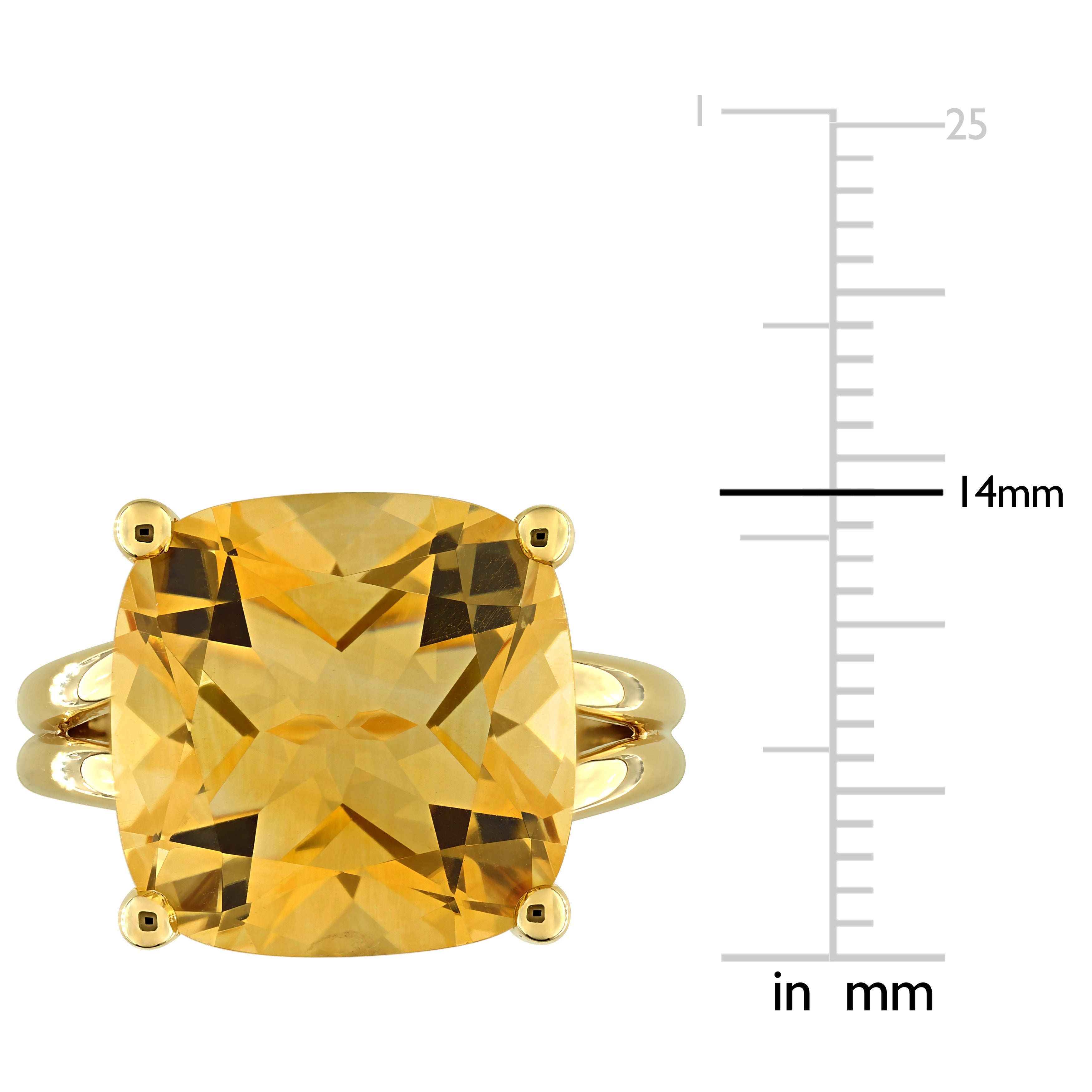 Yellow citrine cushion-cut gemstone close-up detail by Lord & Taylor