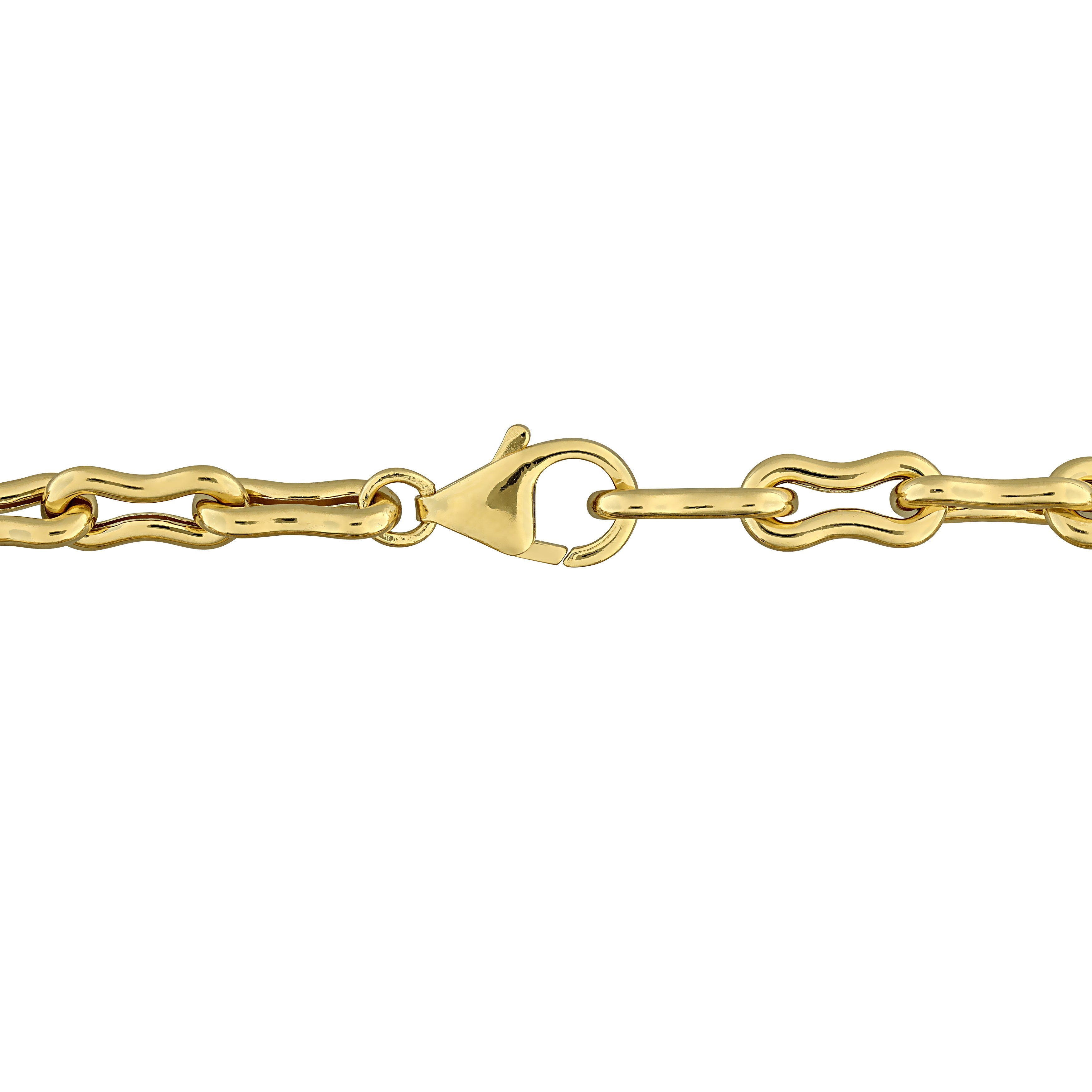 Yellow-plated sterling silver amethyst bracelet by Lord & Taylor, back view showing lobster claw clasp