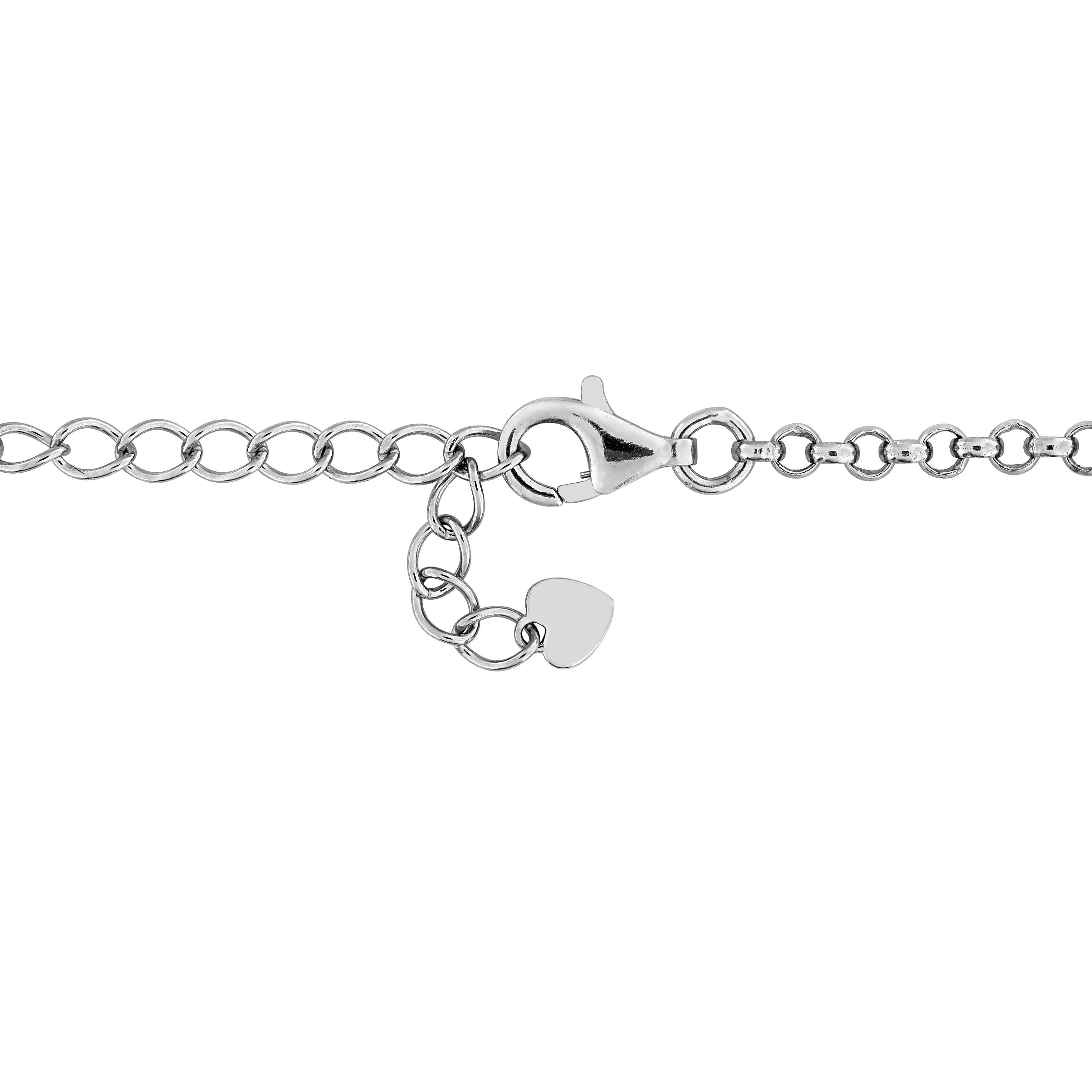 Blue sapphire station bracelet showing lobster claw clasp detail by Lord & Taylor