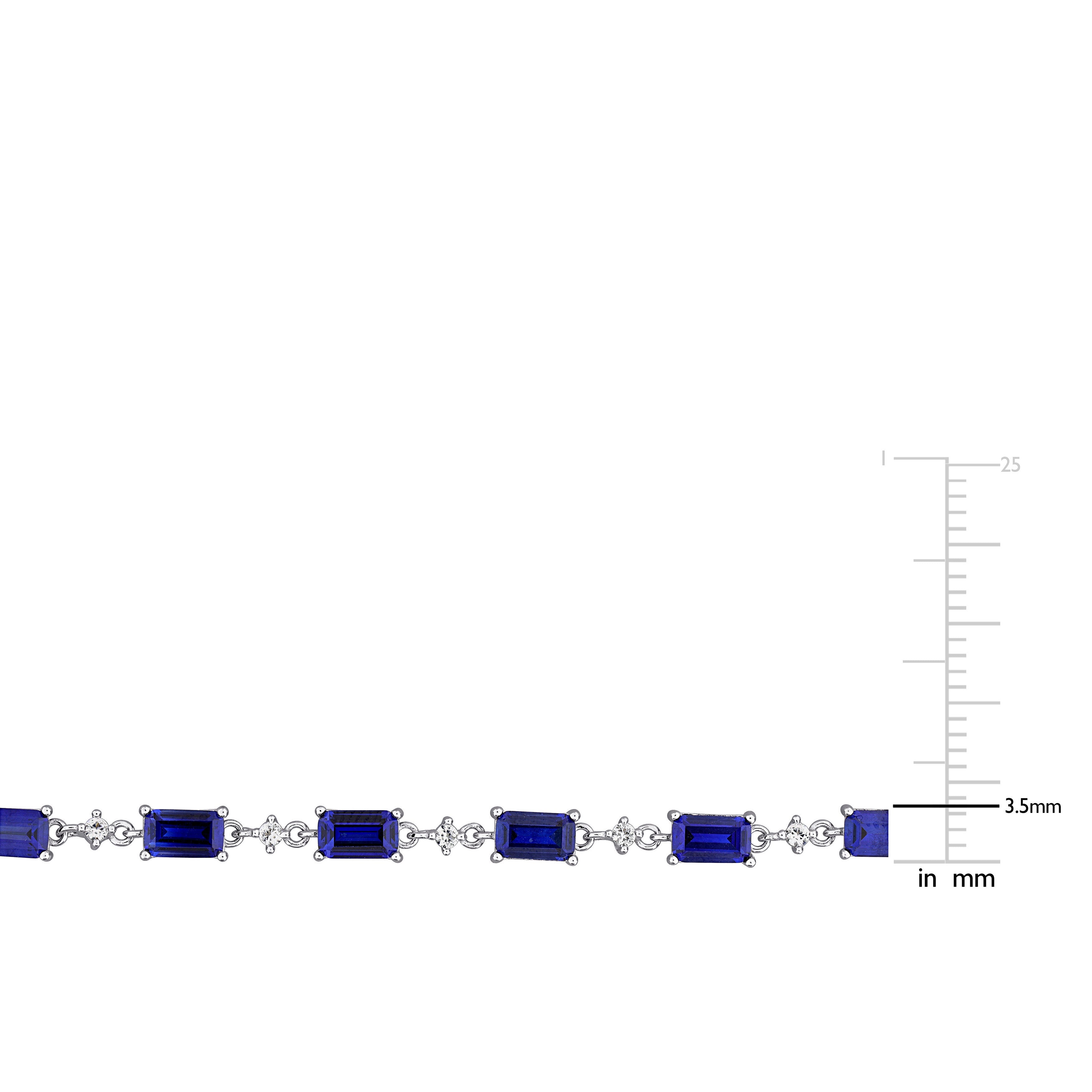 Sterling silver station bracelet showing gemstone setting detail by Lord & Taylor