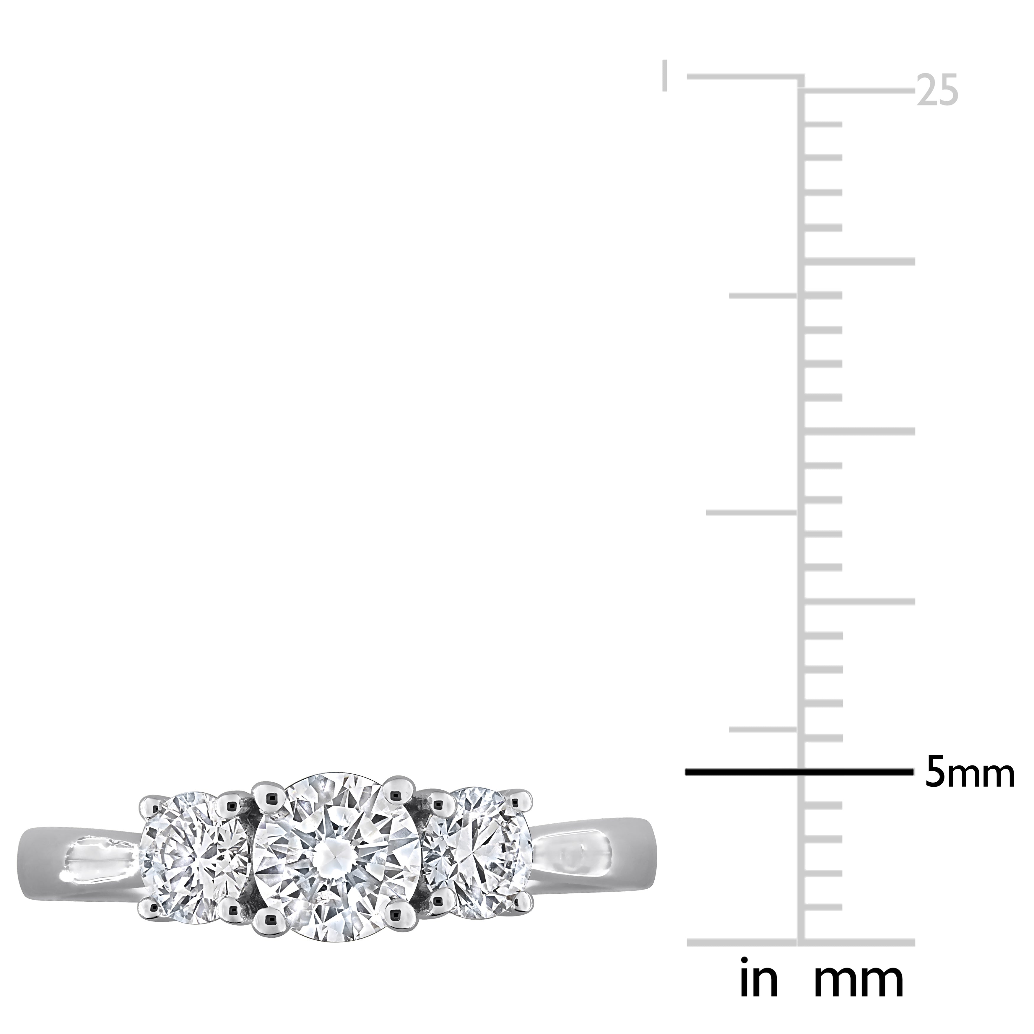 Lab-grown round diamond detail in sterling silver engagement ring by Lord & Taylor