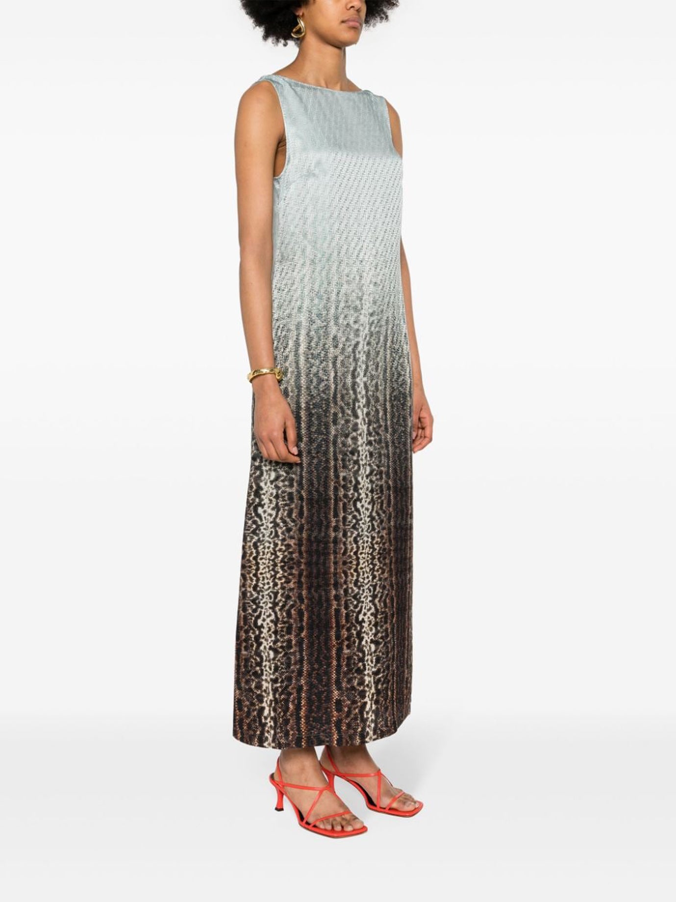 LIGHT BLUE SILK DRESS Fendi