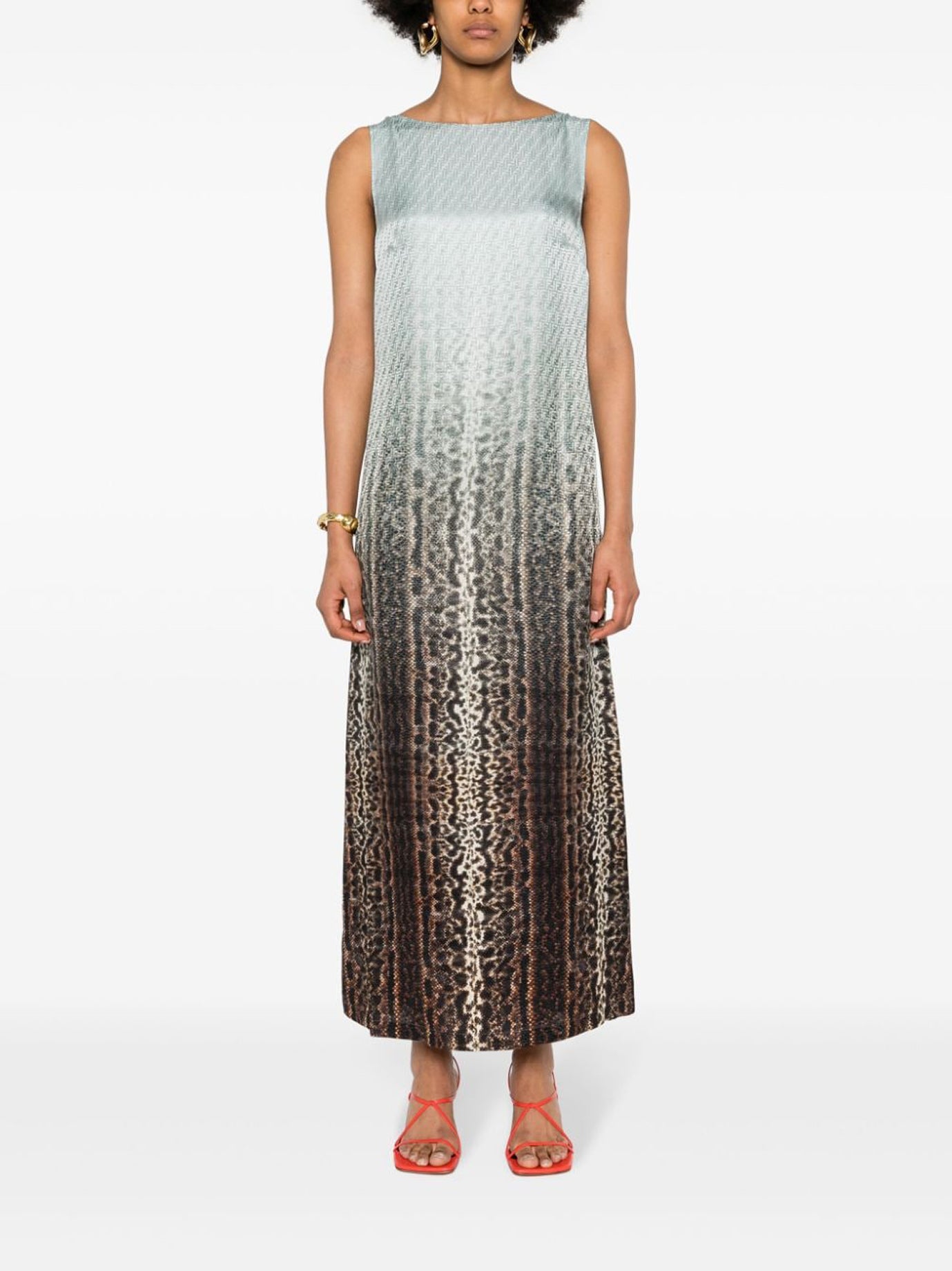 LIGHT BLUE SILK DRESS Fendi