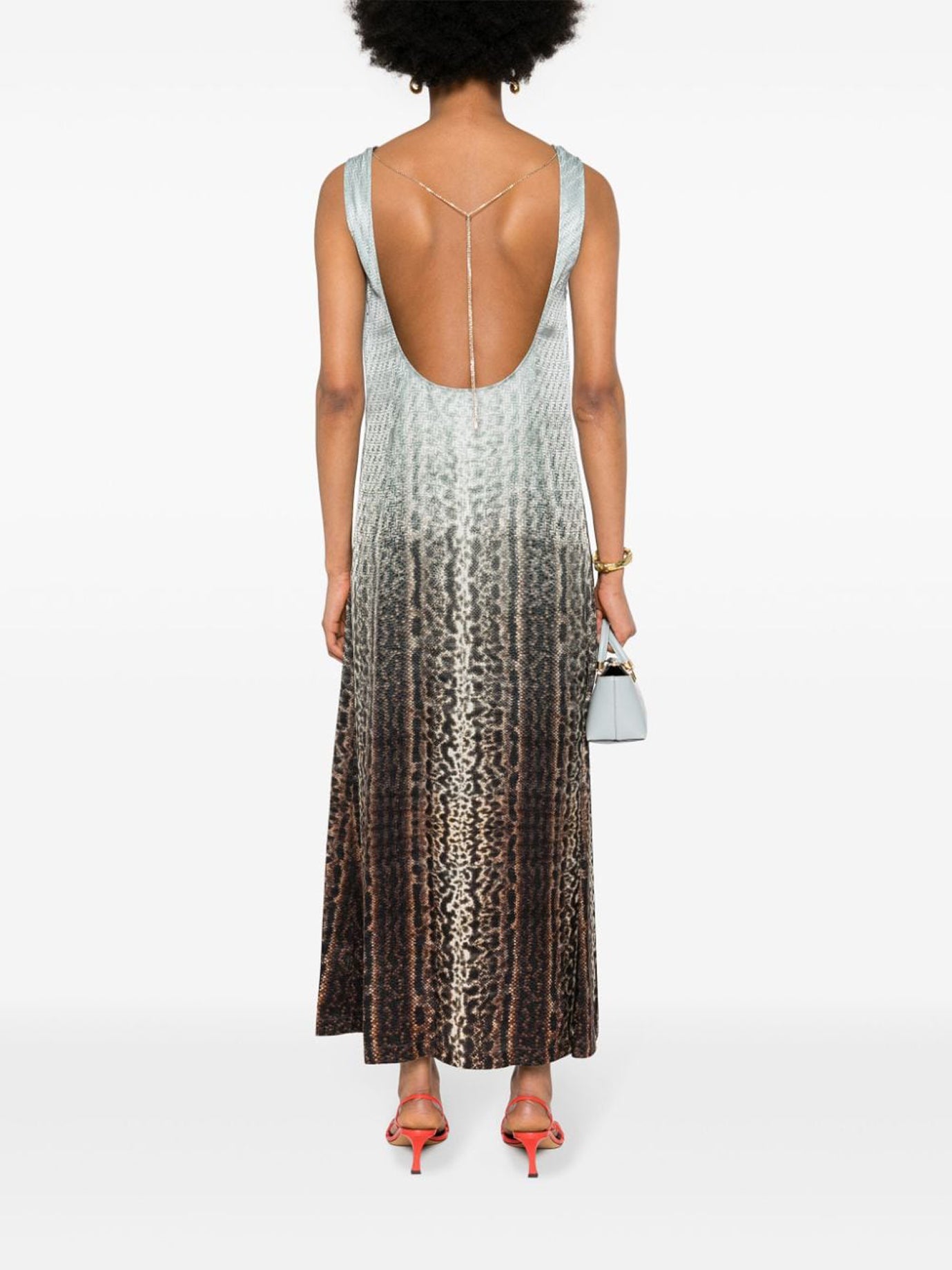 LIGHT BLUE SILK DRESS Fendi