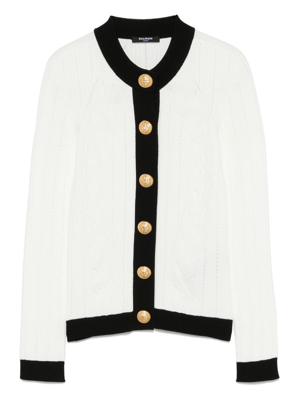 KNITTED CREWNECK CARDIGAN Balmain WHITE 40