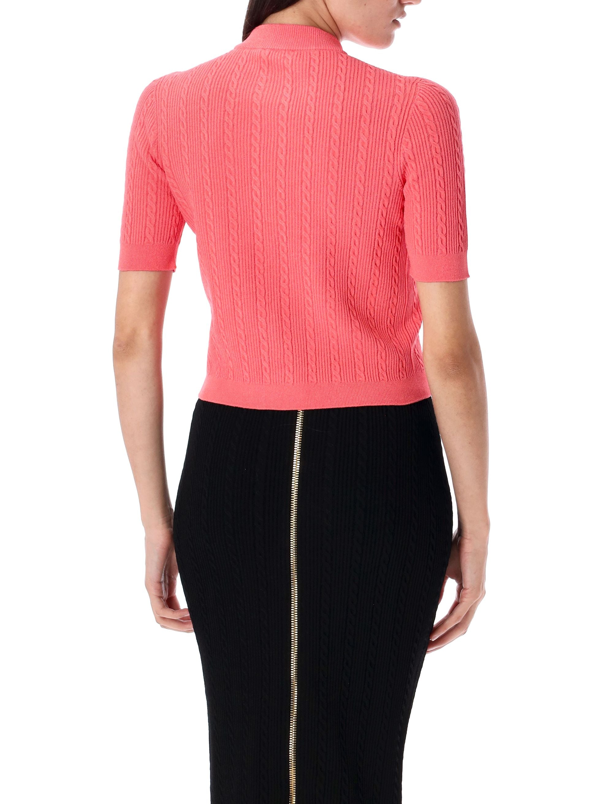 RIBBED AND CABLE-KNIT CARDIGAN Balmain
