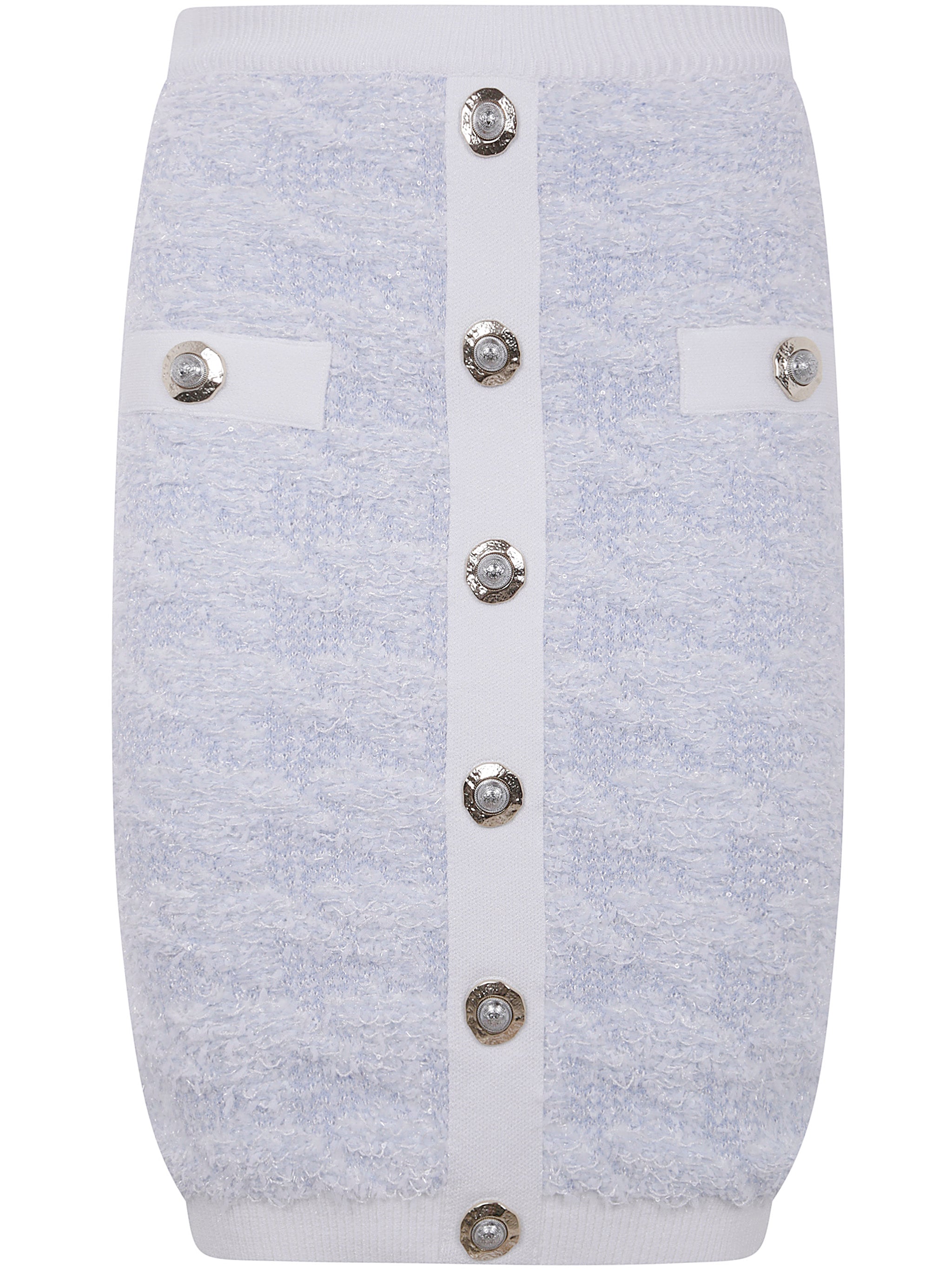 BUTTONED TWEED KNEE LENGHT SKIRT Balmain BLUE 38