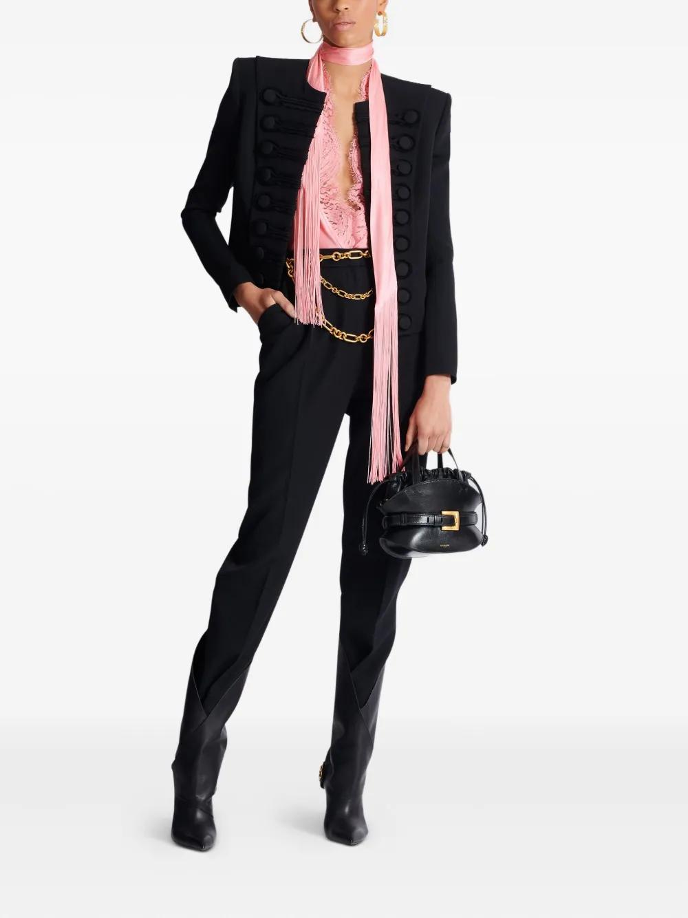 HIGH WAIST TAILORED GRAIN DE POUDRE PANTS Balmain
