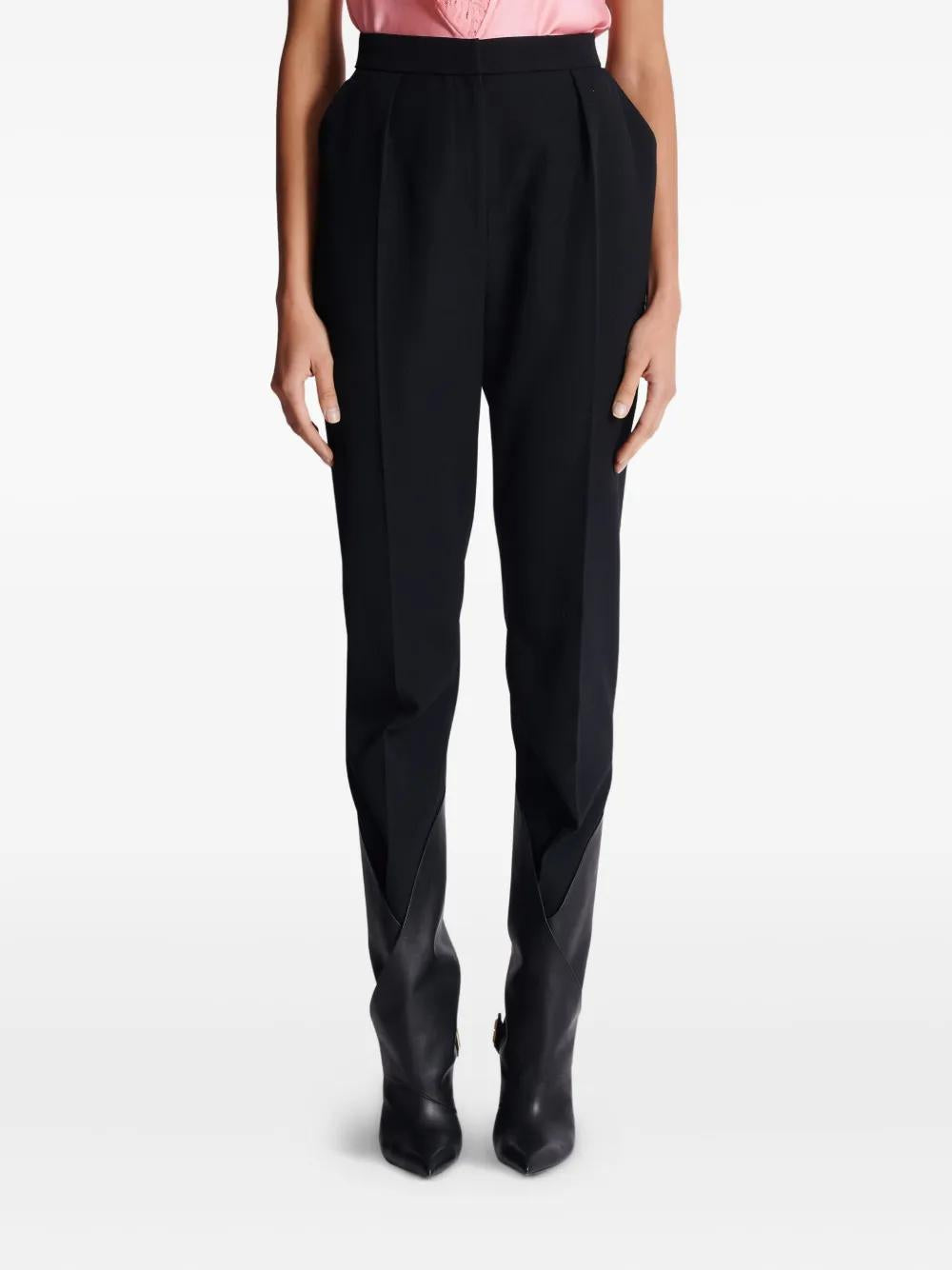 HIGH WAIST TAILORED GRAIN DE POUDRE PANTS Balmain