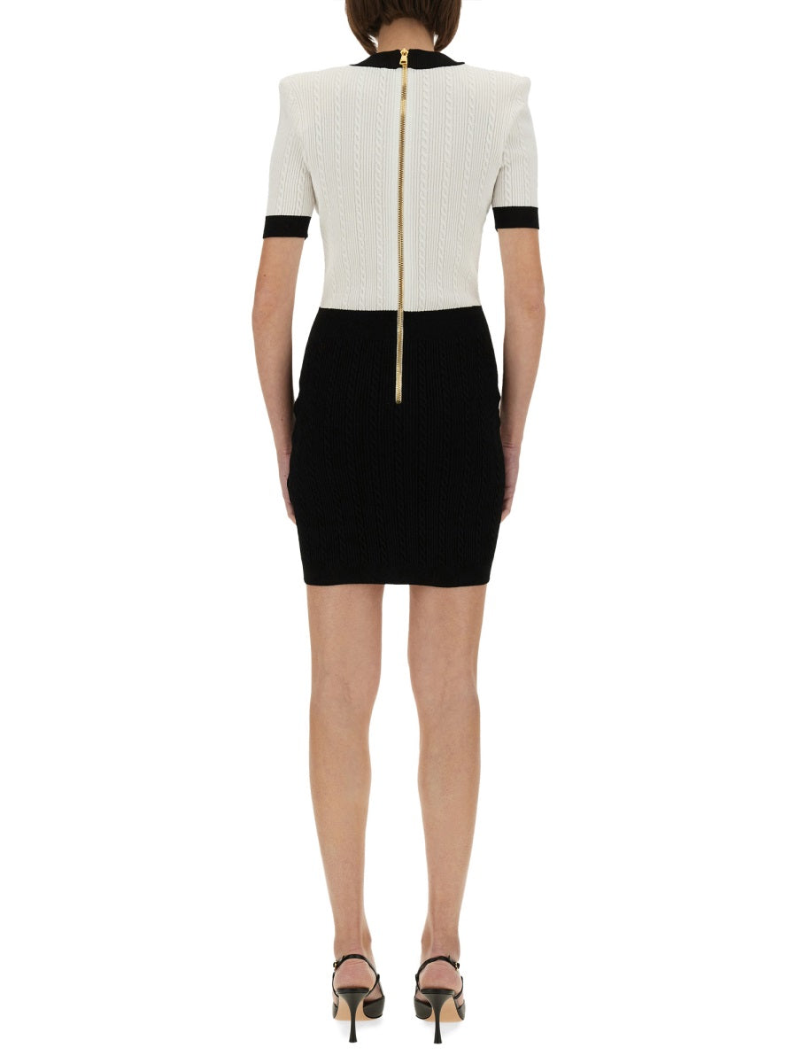 BLACK VISCOSE POLYESTER DRESSES Balmain