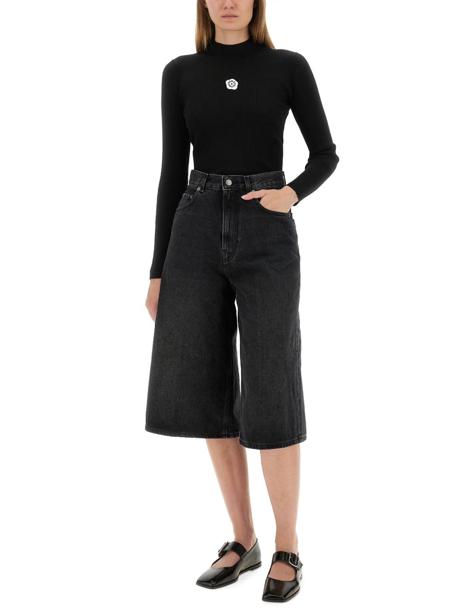 BLACK VISCOSE POLYESTER TOPS Kenzo
