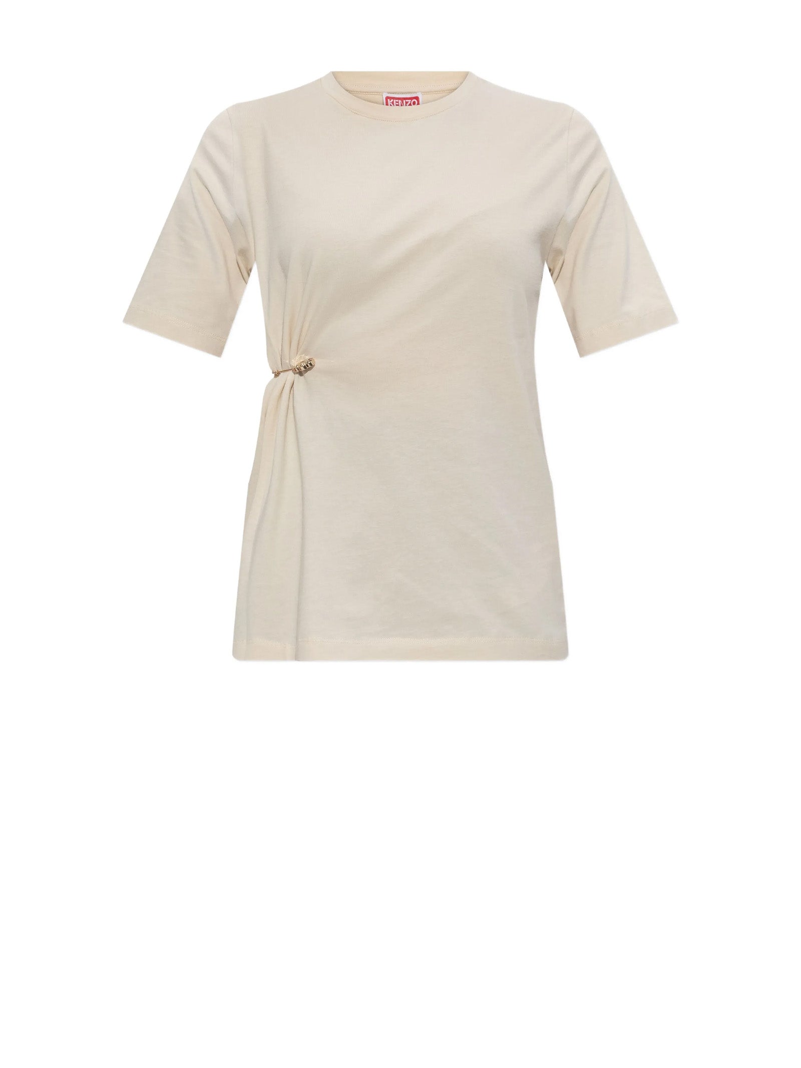 CREAM T-SHIRT WITH PIN ON THE RIGHT SIDE. Kenzo WHITE XS