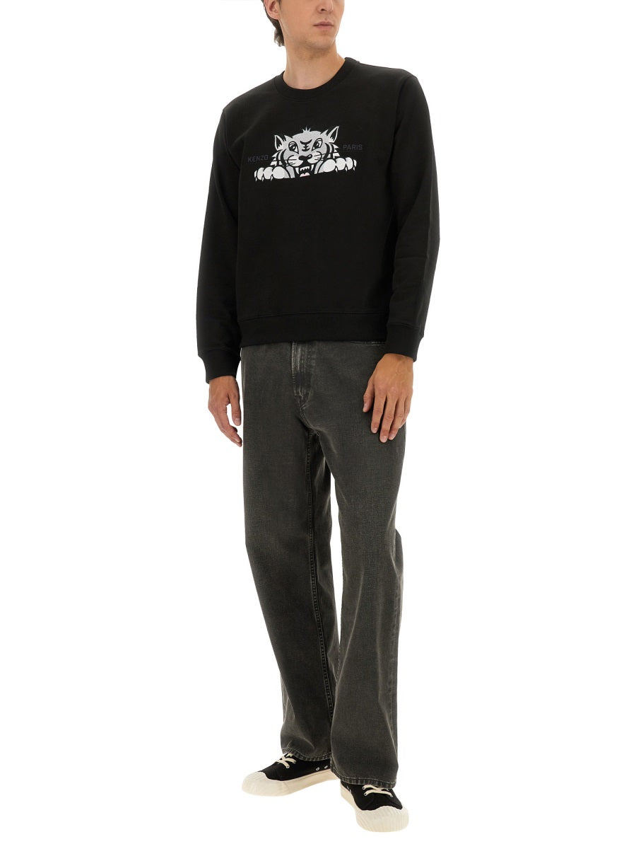 BLACK COTTON SWEATSHIRTS Kenzo