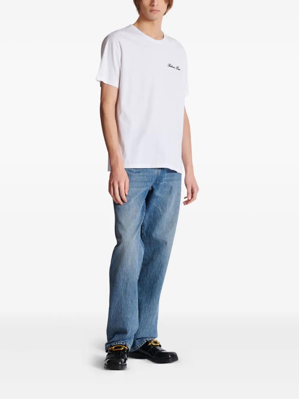 " SIGNATURE" EMBROIDERED T SHIRT REGULAR FIT Balmain
