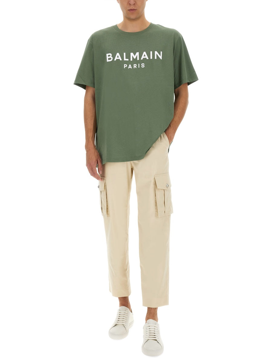 BEIGE COTTON TROUSERS Balmain