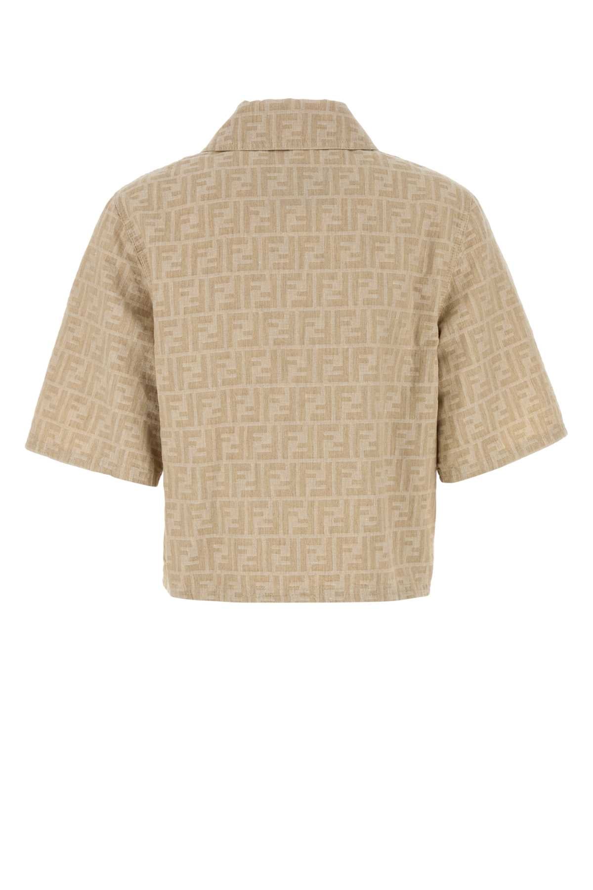 BEIGE COTTON LINEN SHIRTS Fendi