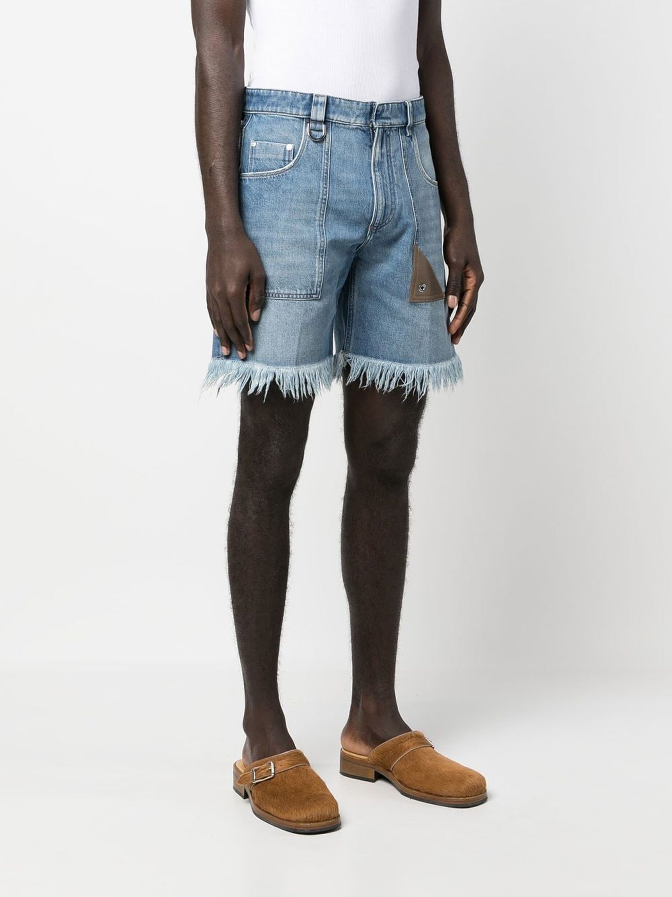 LIGHT BLUE COTTON SHORTS Fendi