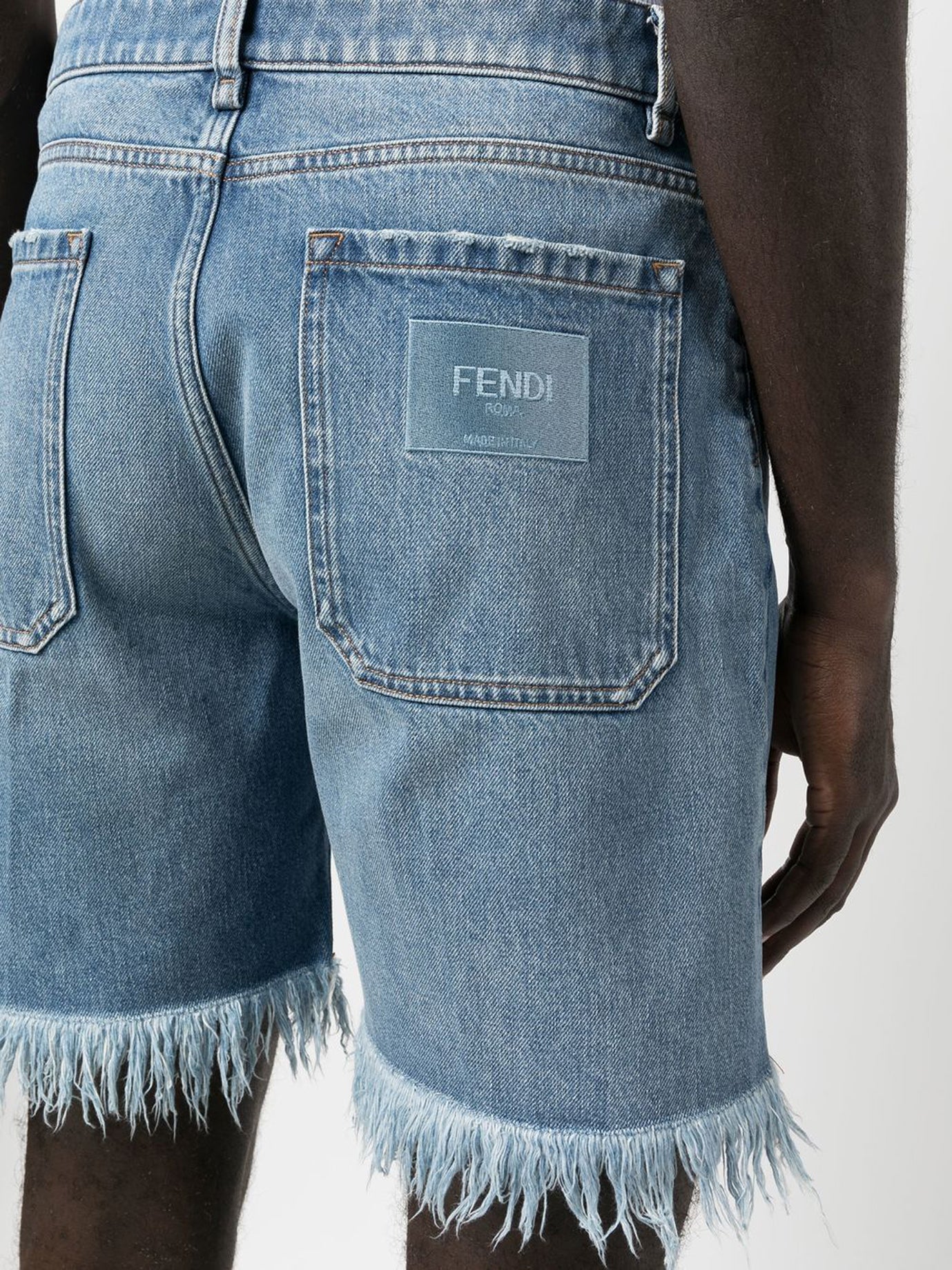 LIGHT BLUE COTTON SHORTS Fendi