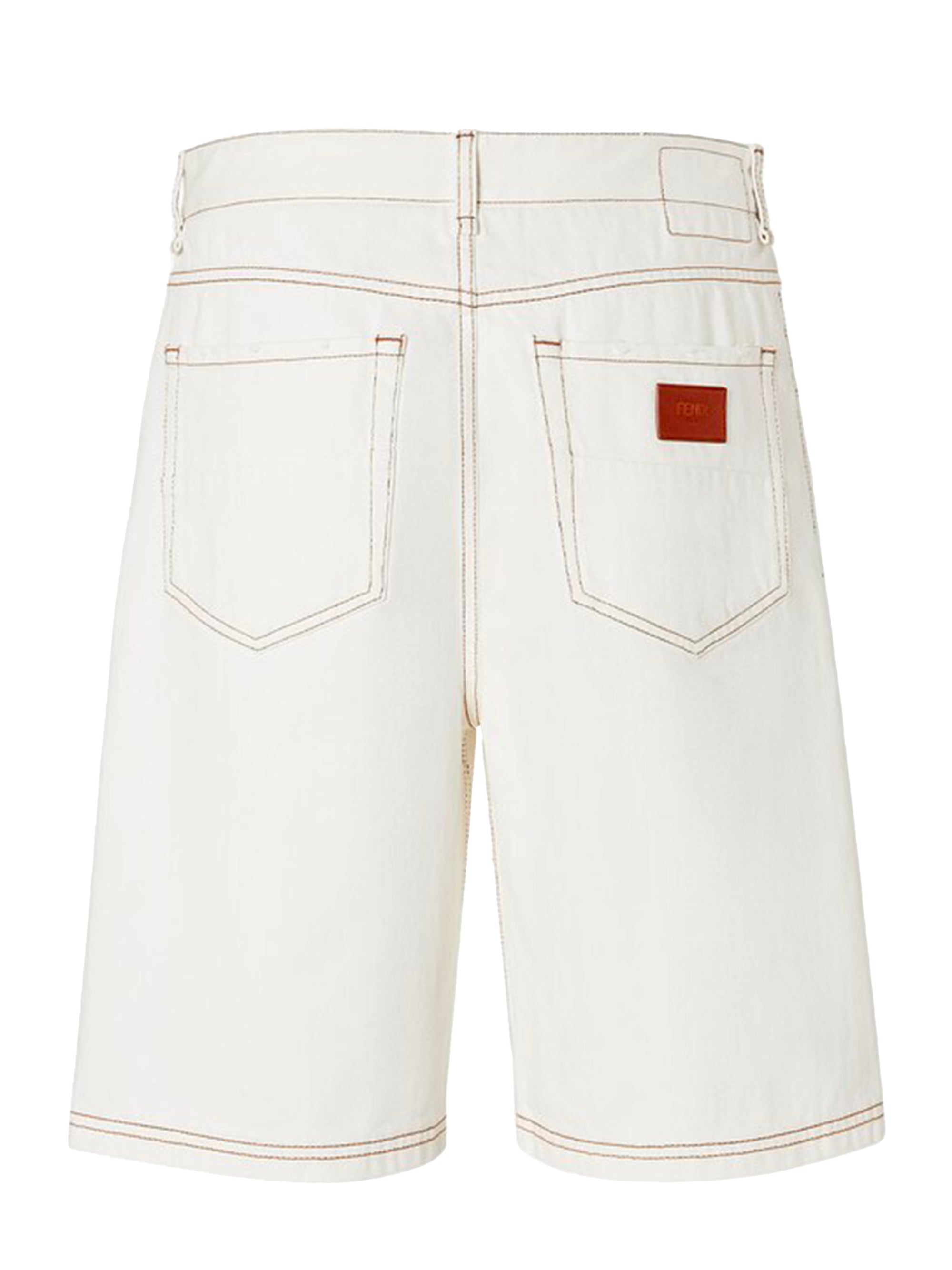 WHITE DENIM BERMUDA SHORTS Fendi