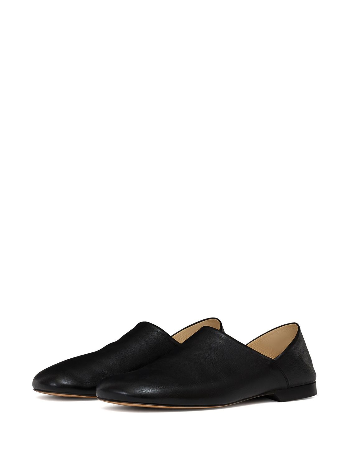 BLACK LEATHER LOAFERS Lemaire