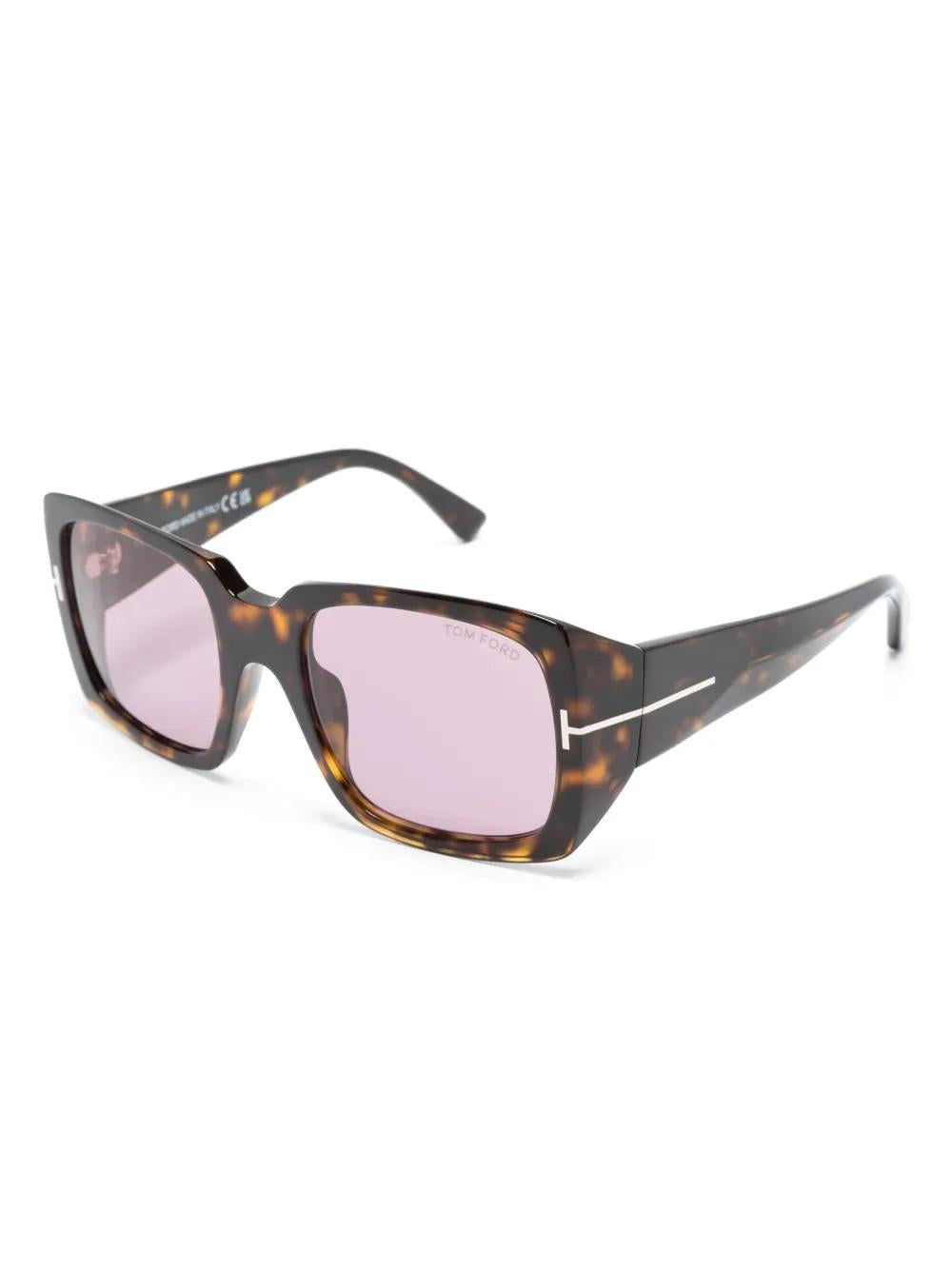 TORTOISESHELL EFFECT SQUARE FRAME SUNGLASSES Tom Ford