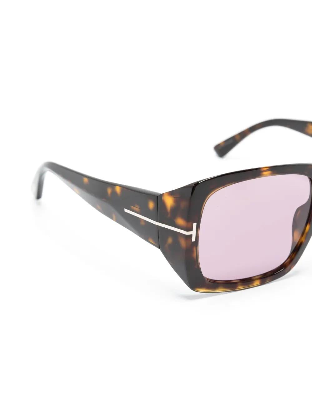 TORTOISESHELL EFFECT SQUARE FRAME SUNGLASSES Tom Ford