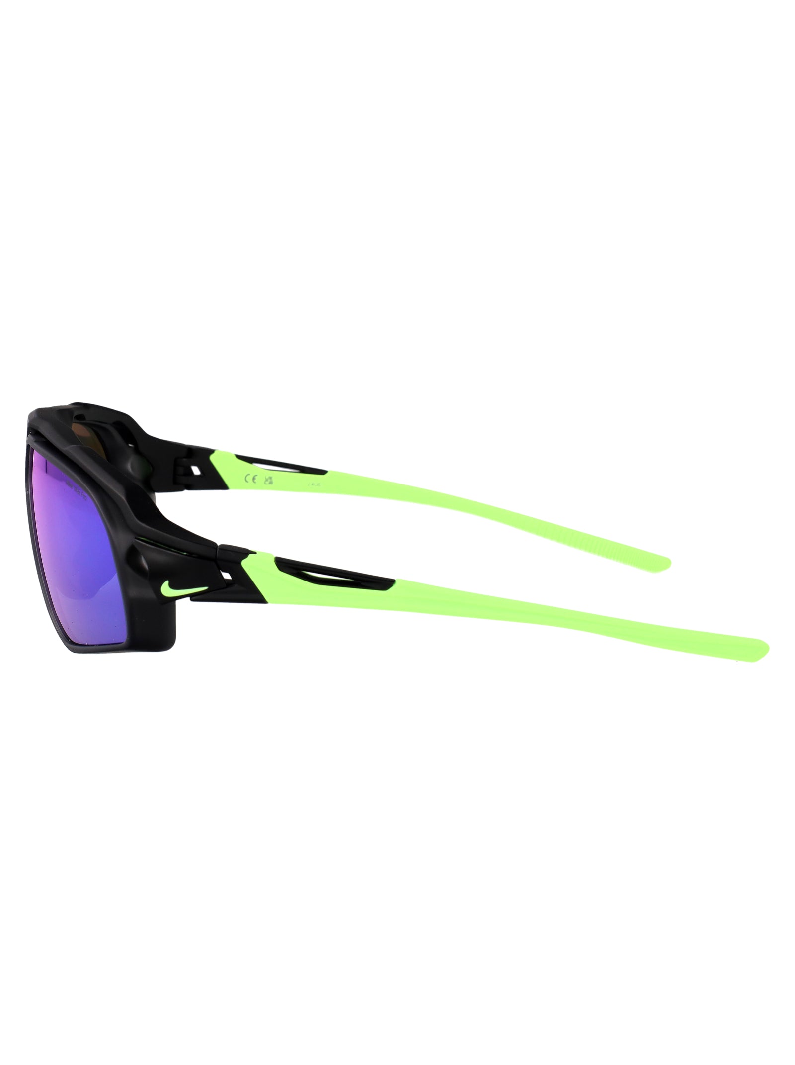 GREY W/ GREEN MIRROR MATTE BLACK ACETATE SUNGLASSES Nike