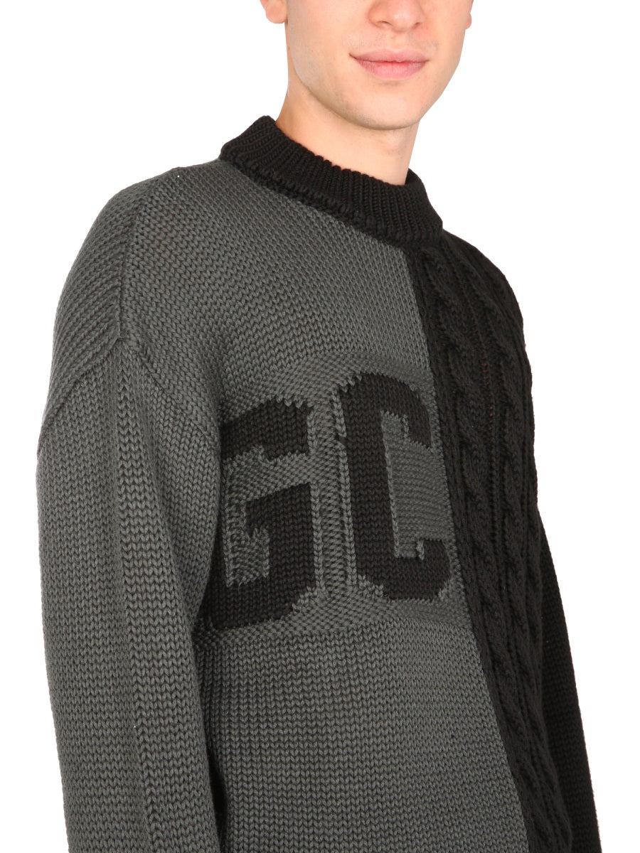 SWEATER WITH LOGO INLAY GCDS