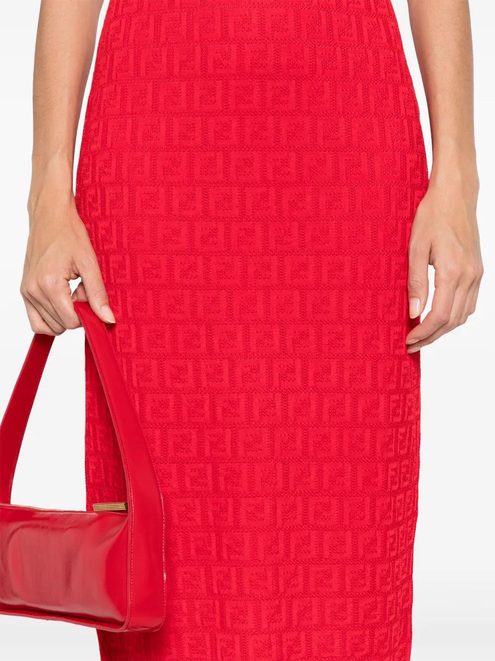 FF COTTON AND VISCOSE FITTED MIDI DRESS Fendi