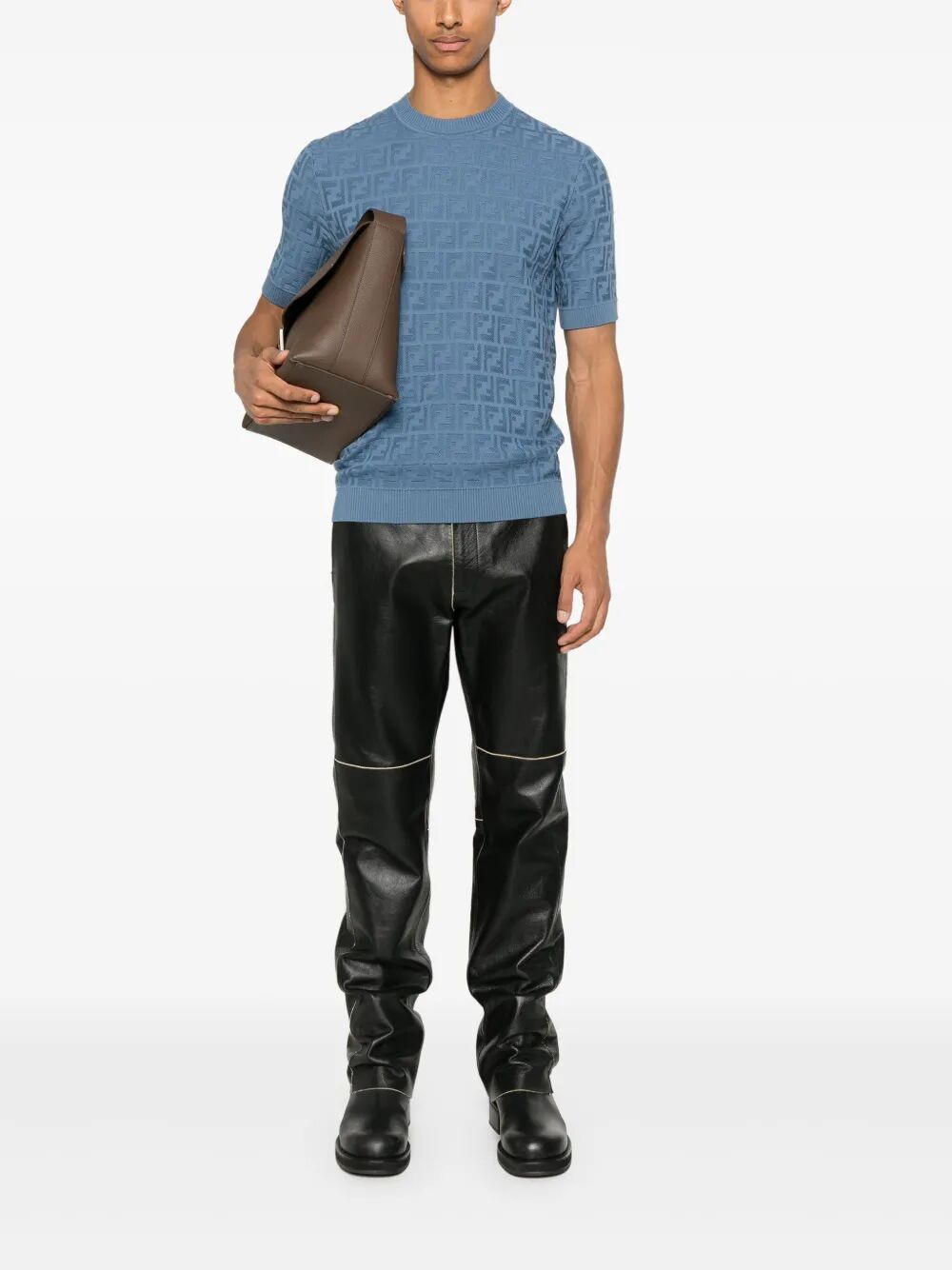 BLUE COTTON T-SHIRTS Fendi