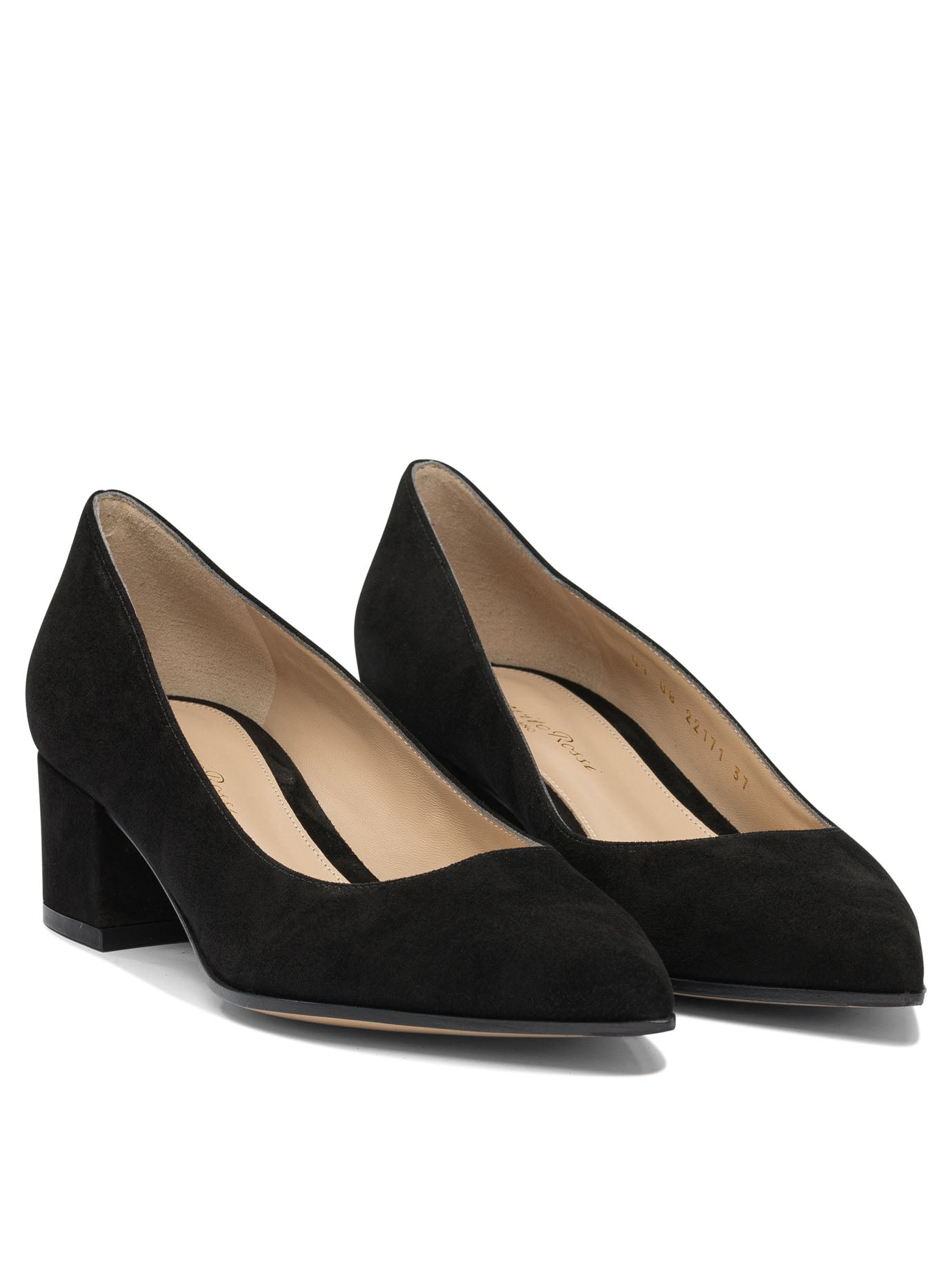 BLACK LEATHER HEELED SHOES Gianvito Rossi